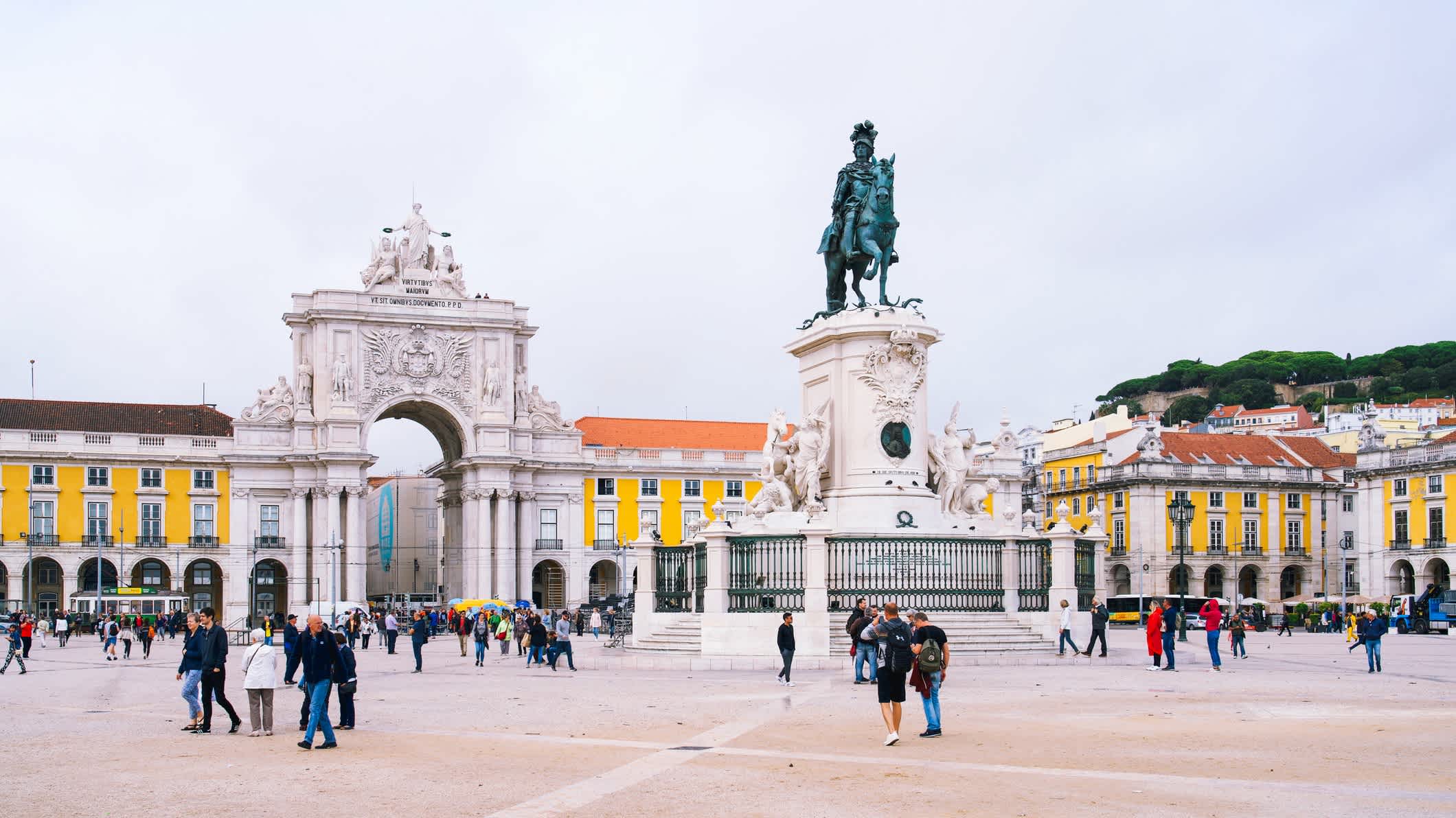 Platz Praa do Comércio in Lissabon, Portugal