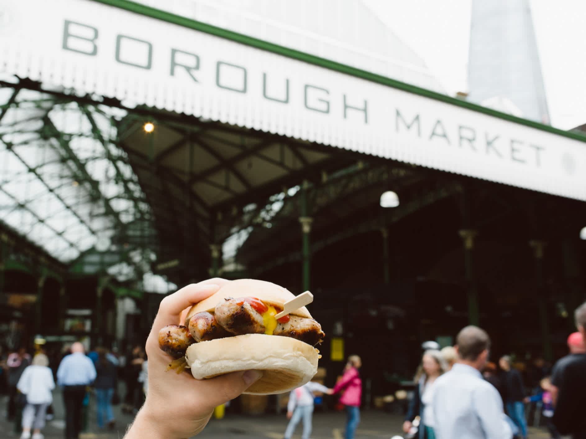 Streetfood gekauft auf dem Borough Market in London, England. 

