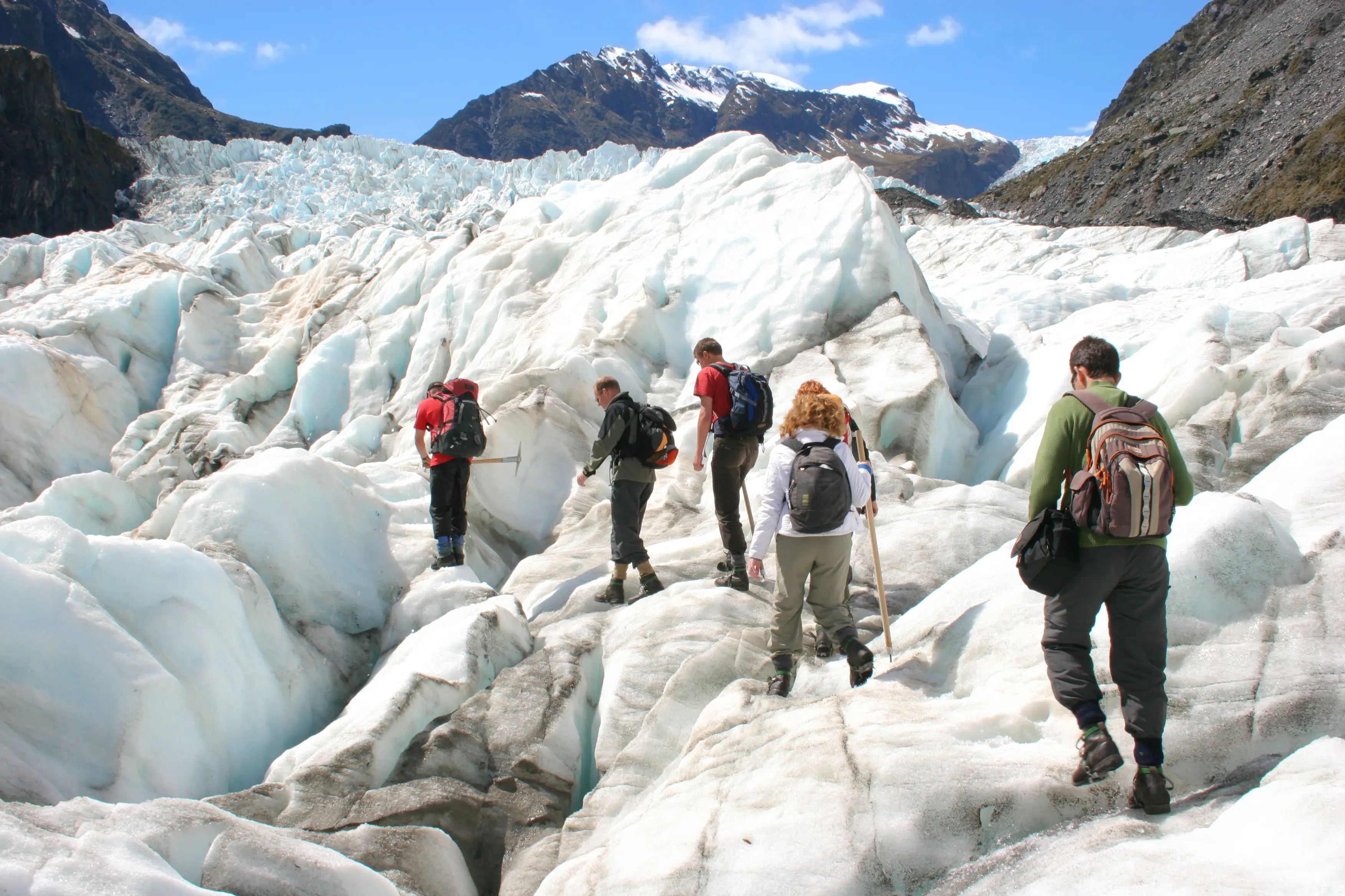 Neuseeland, Südinsel, Franz Josef Gletscher Gletscher Wanderer auf dem Franz Josef Gletscher, Südinsel, Neuseeland.