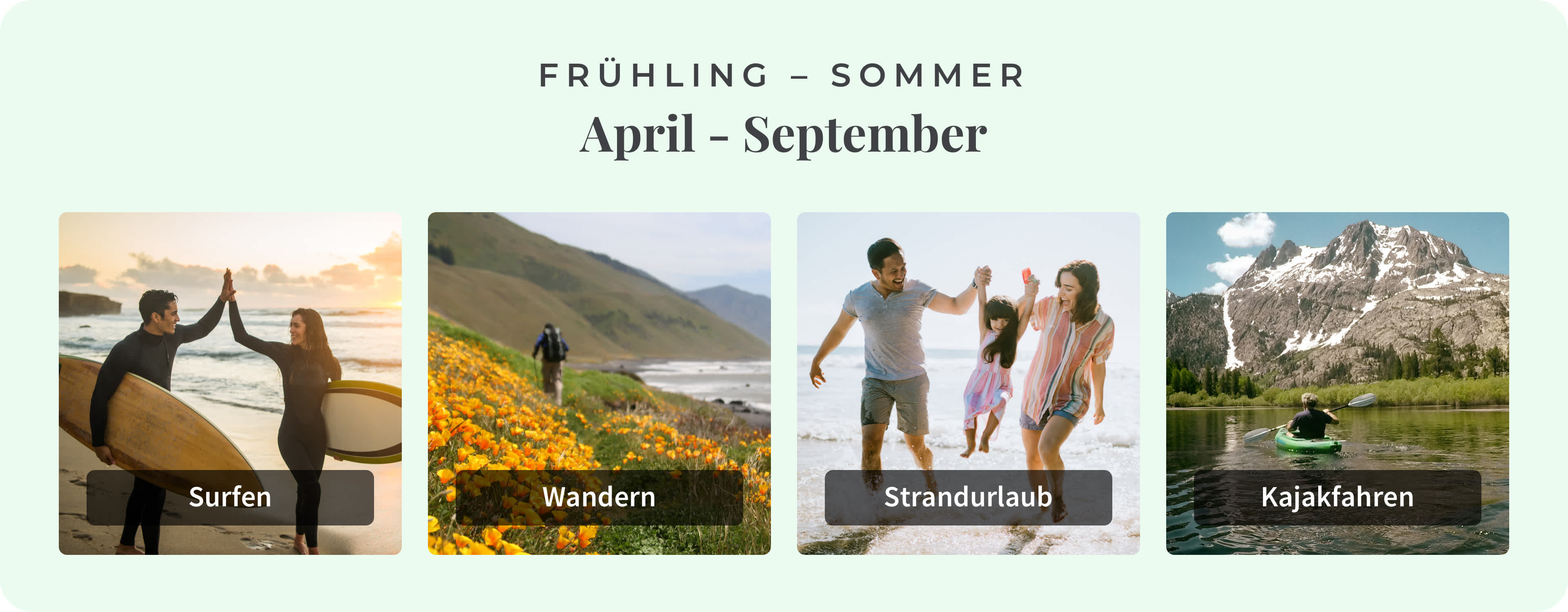 Die besten lokalen Aktivitäten in Kalifornien während der Frühling-Sommersaison.