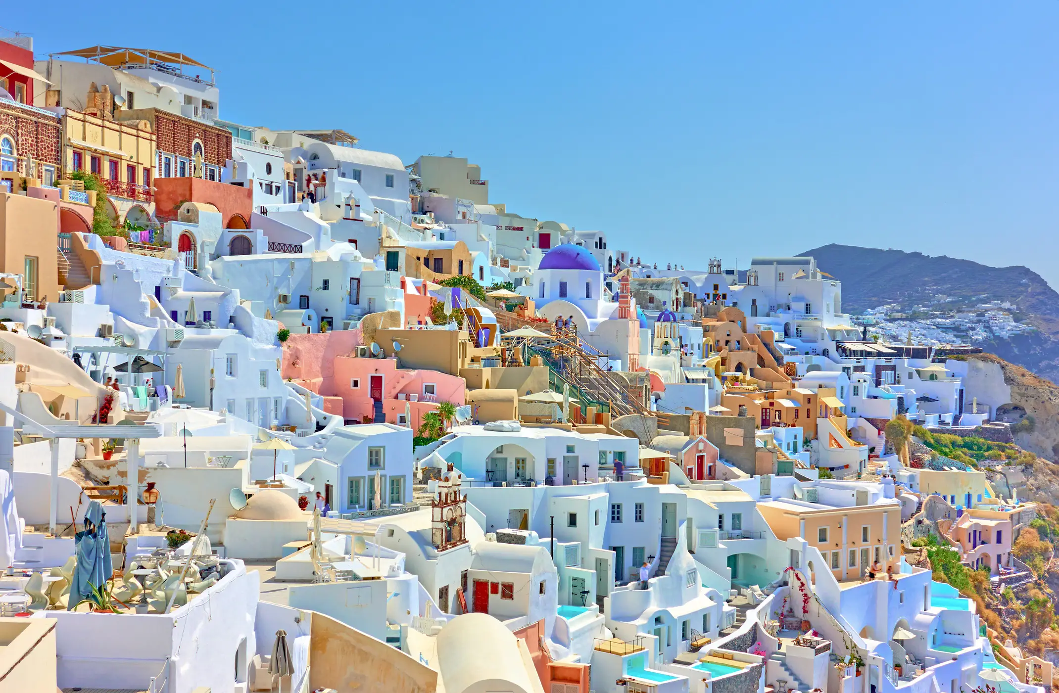 Greece, Santorini, Oia Panoramia Oia Stadt in Santorini