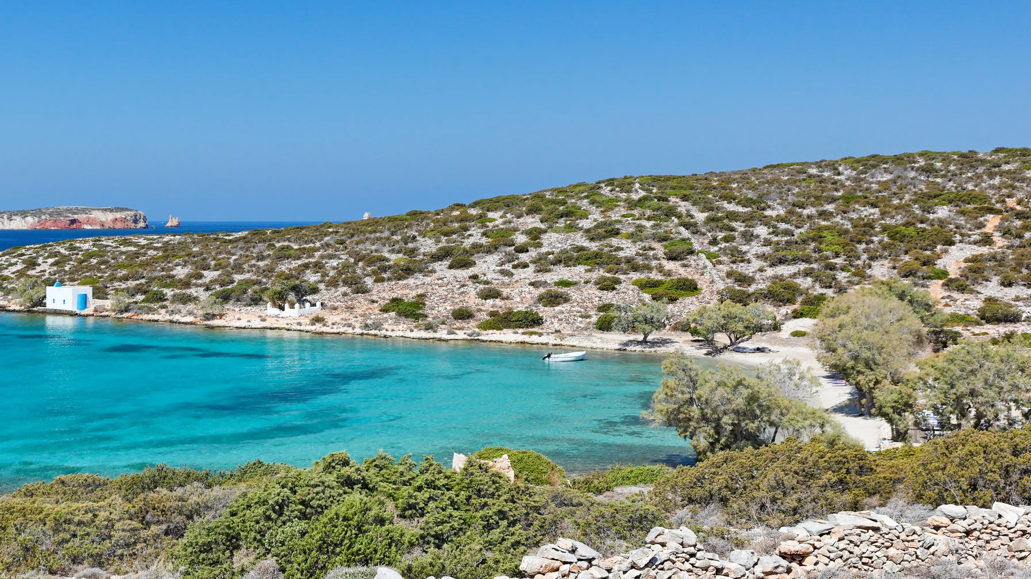 Agia Irini Beach, Paros Auf nachme des Agia Irini Beach auf Paros, Griechenland