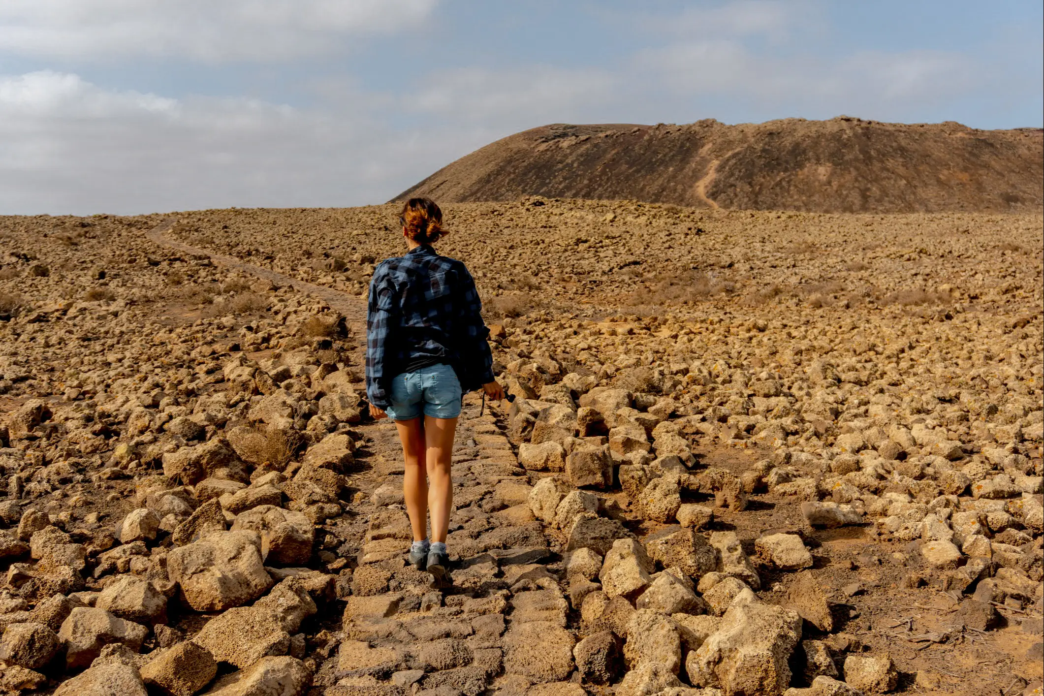 Espagne, Îles Canaries, Fuerteventura Chemin du Calderon Hondo près de Corralejo, Fuerteventura, Îles Canaries, Espagne.