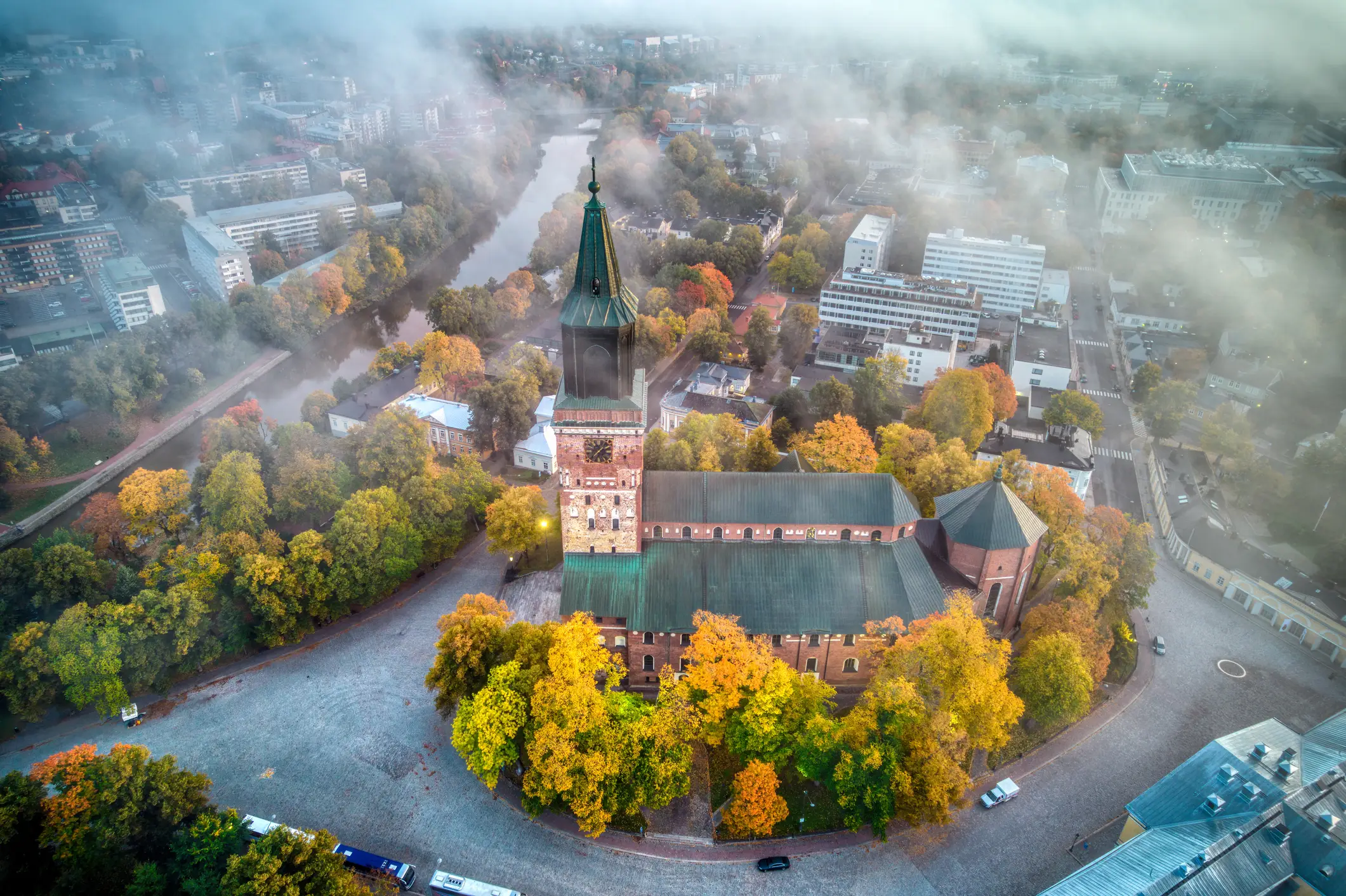 Turku, Finnland, Herbst, Kathedrale von Turku, Kleinstadt

