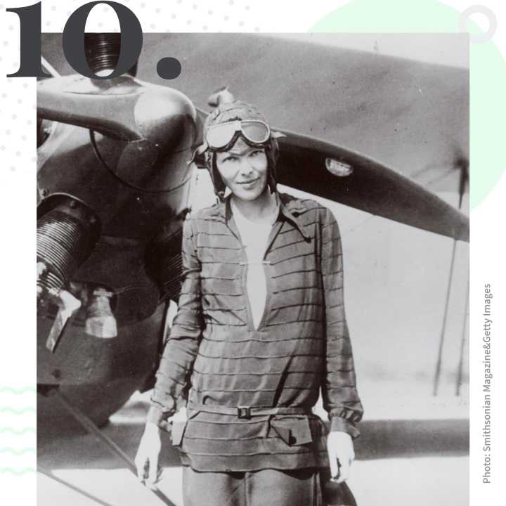 Amelia Earhart a été la première femme à traverser l'Atlantique seule en avion. Classée 10ème dans la liste des femmes voyageuses les plus inspirantes selon le classement Tourlane. 
