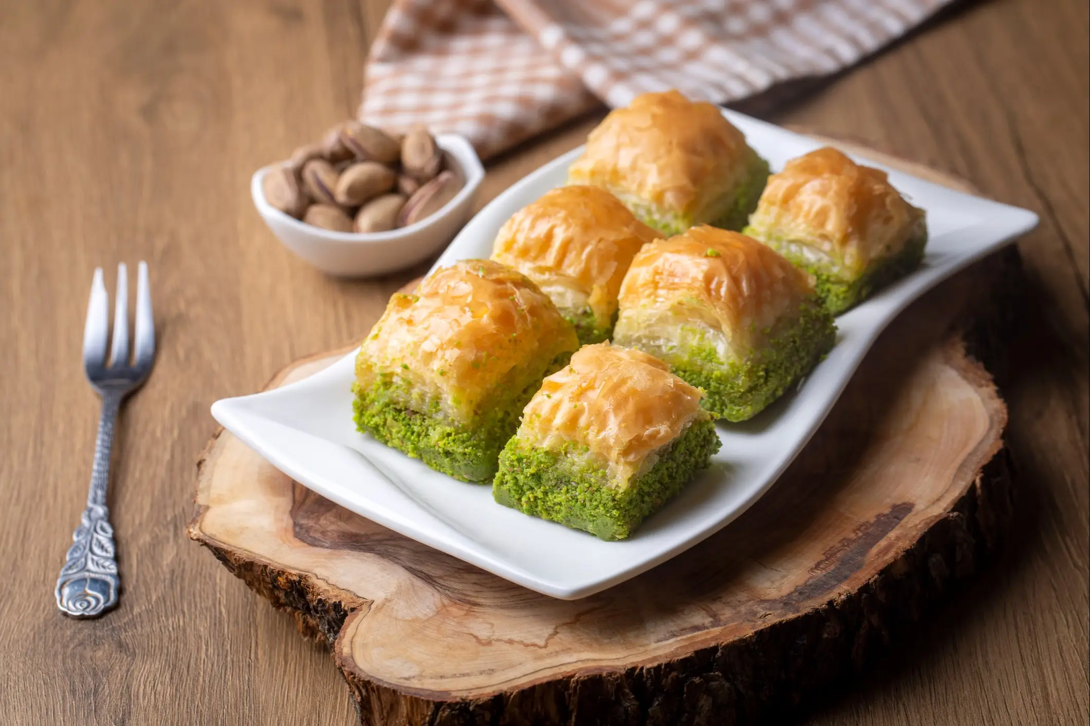 Baklava à la pistache - dessert traditionnel turc et grec

