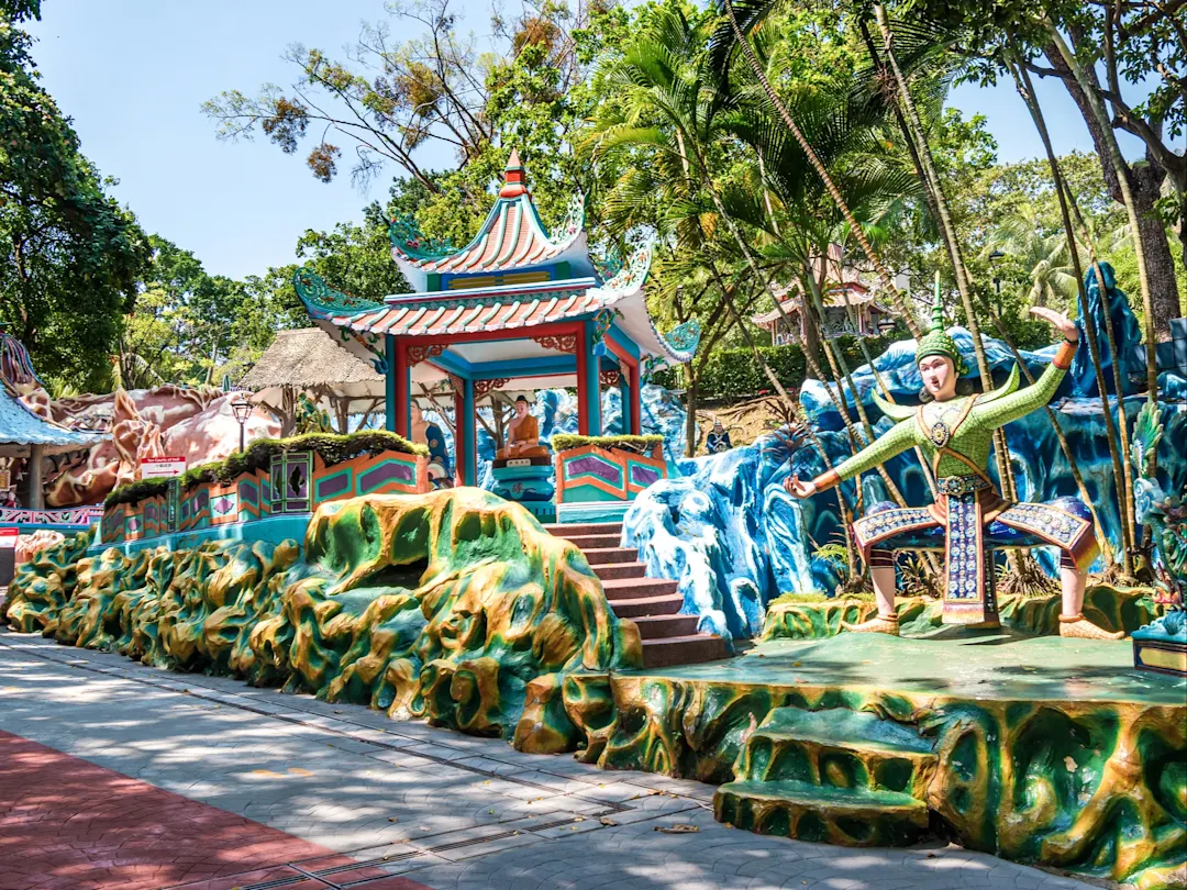 Haw Par Villa in Singapur ist ein Themenpark mit lebhaften, bunten Darstellungen von chinesischen Mythen und Legenden