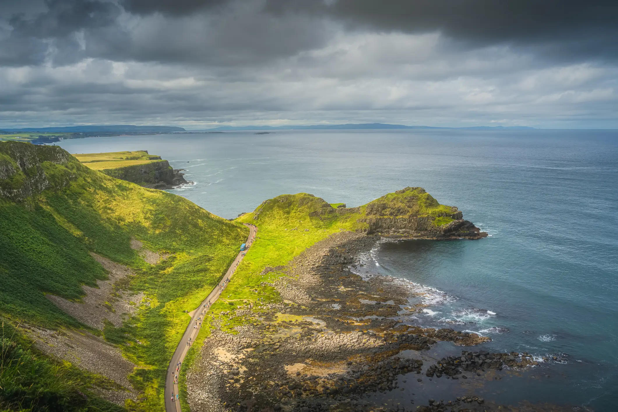 Nordirland, Antrim, Panorama Panorama der Küste von Antrim