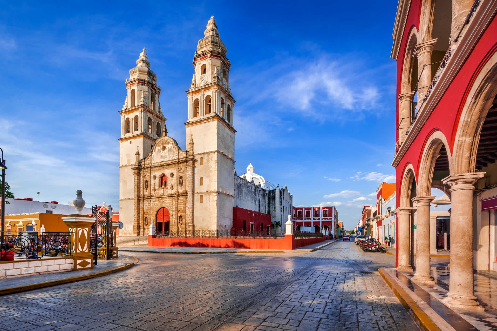 Blick auf den Plaza Independence, Campeche, Yucatan, Mexiko

