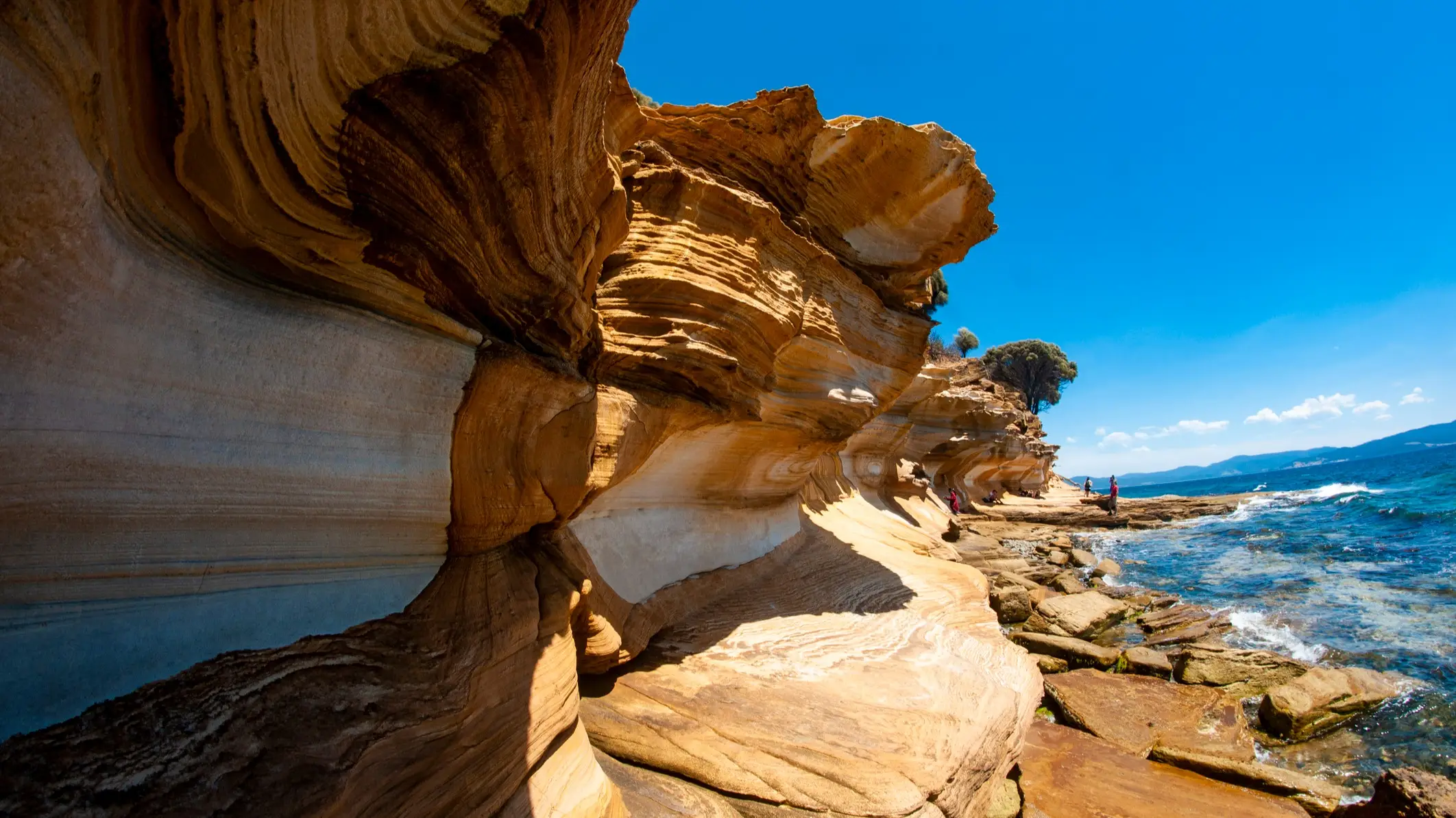 Maria Island, Tasmanie, Australie Photo de formations rocheuses au bord de la mer sur l'île Maria