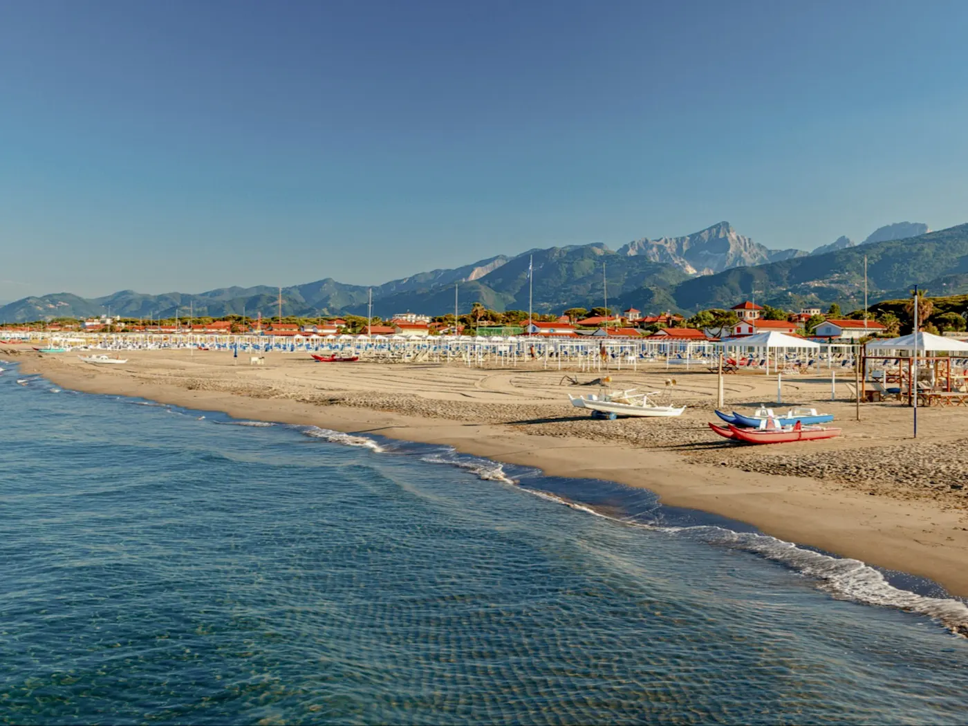 Forte dei Marmi, Italien Toskana Küstenblick auf Forte dei Marmi, Toskana, Italien.