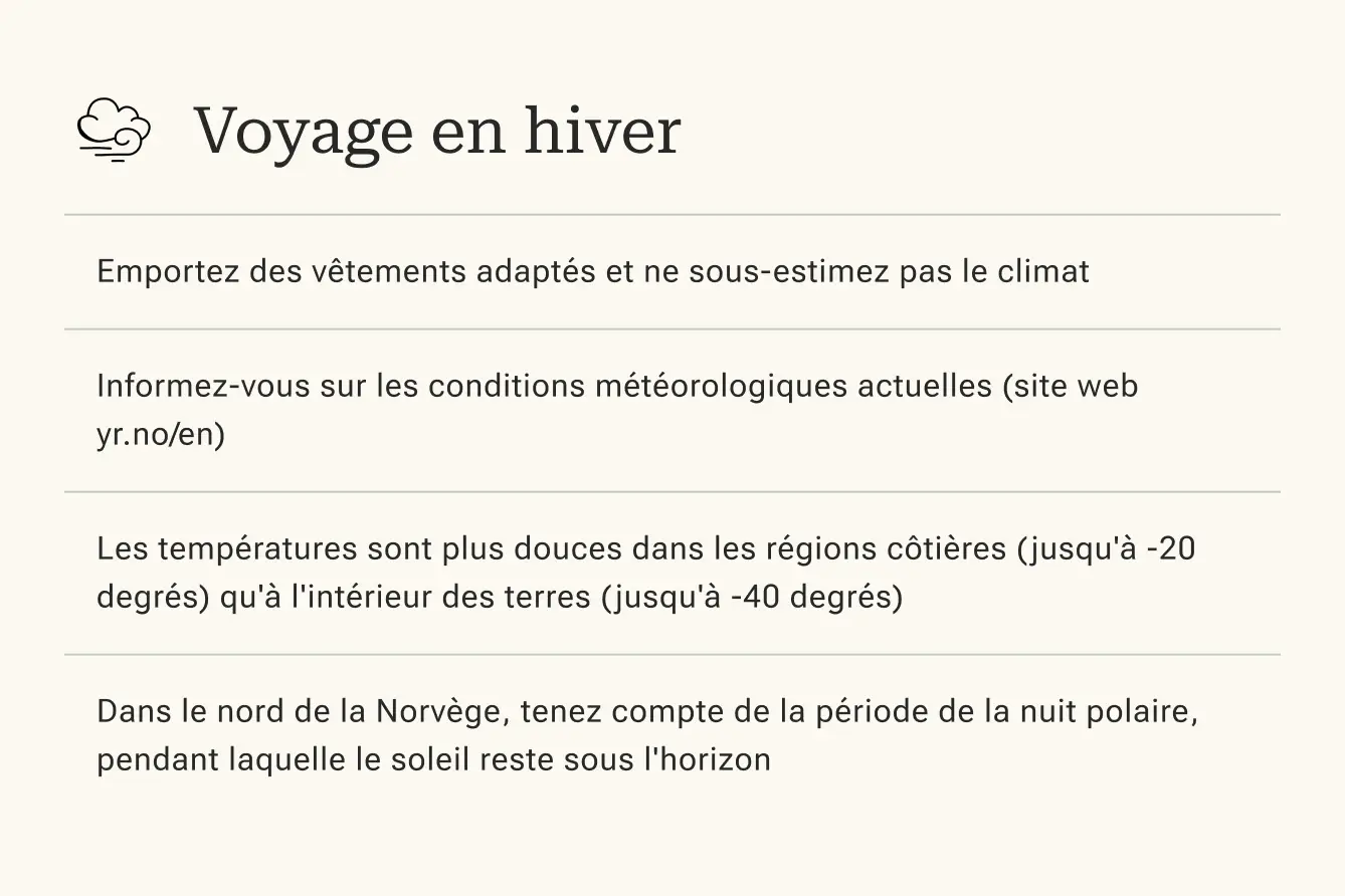 Voyager en Norvège en hiver