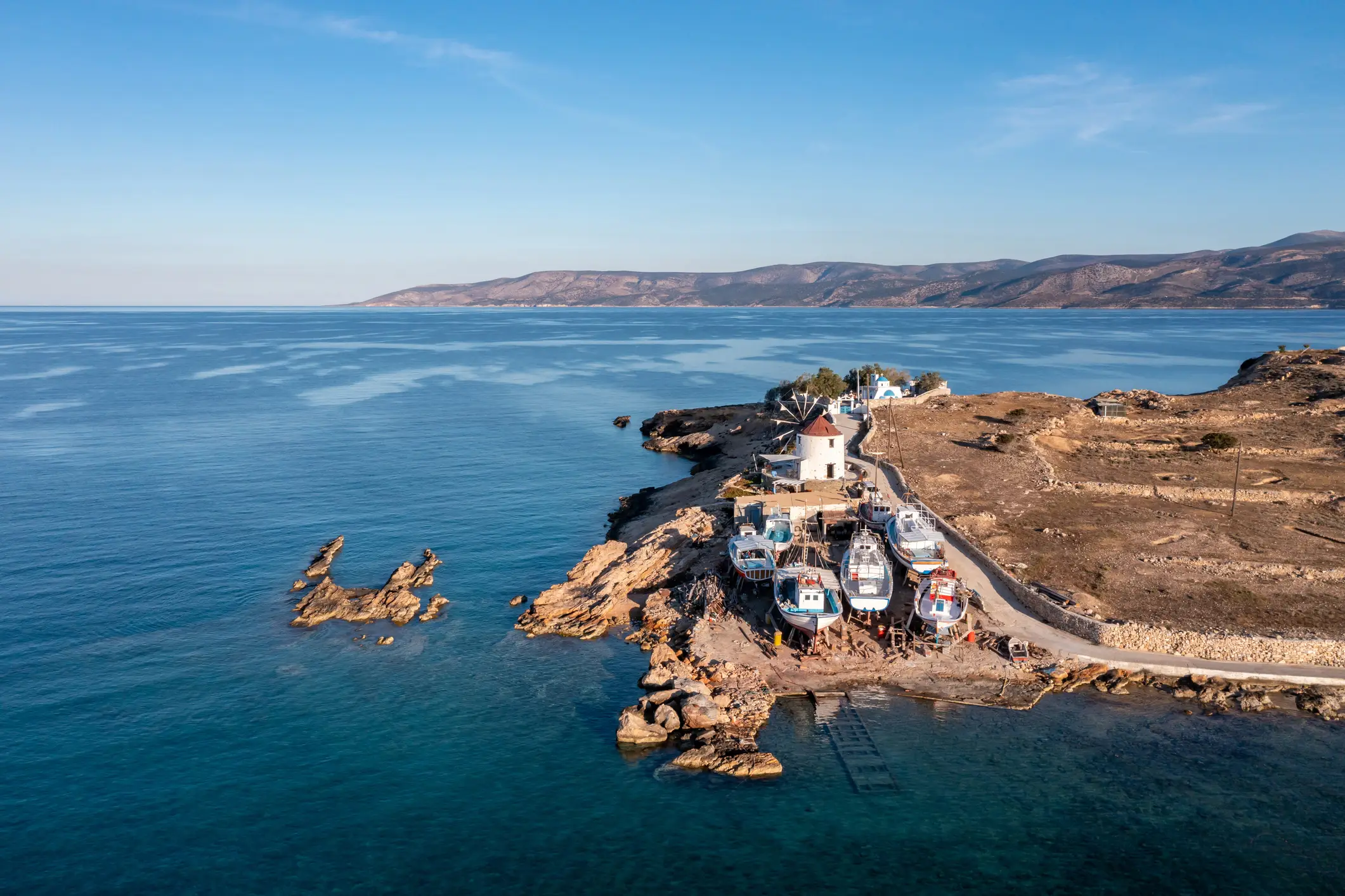 Bateaux de pêche, île de Koufonisi, Cyclades, Grèce