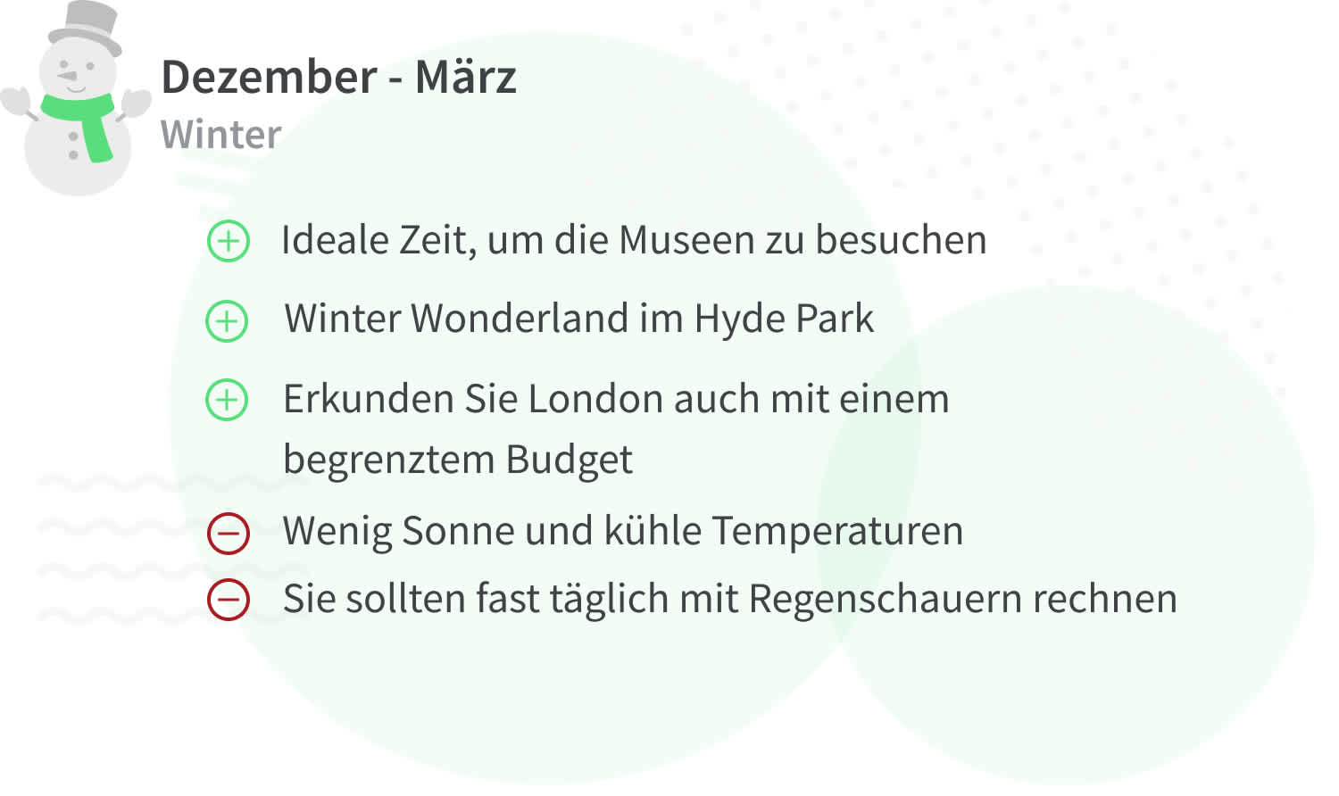 Vor- und Nachteile einer Reise nach London im Winter.