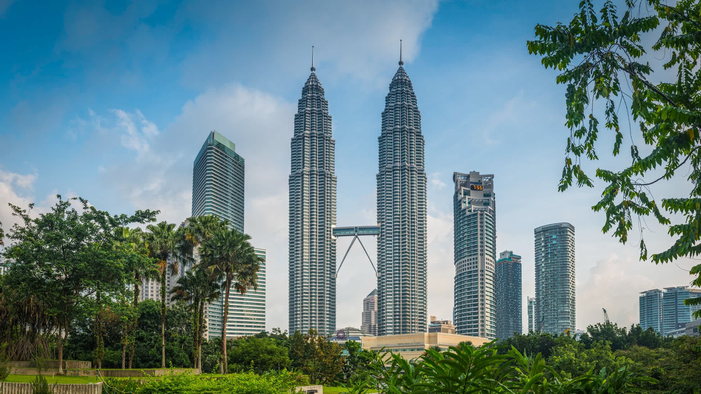 Die Türme der Petronas Towers in Kuala Lumpur, Malaysia
