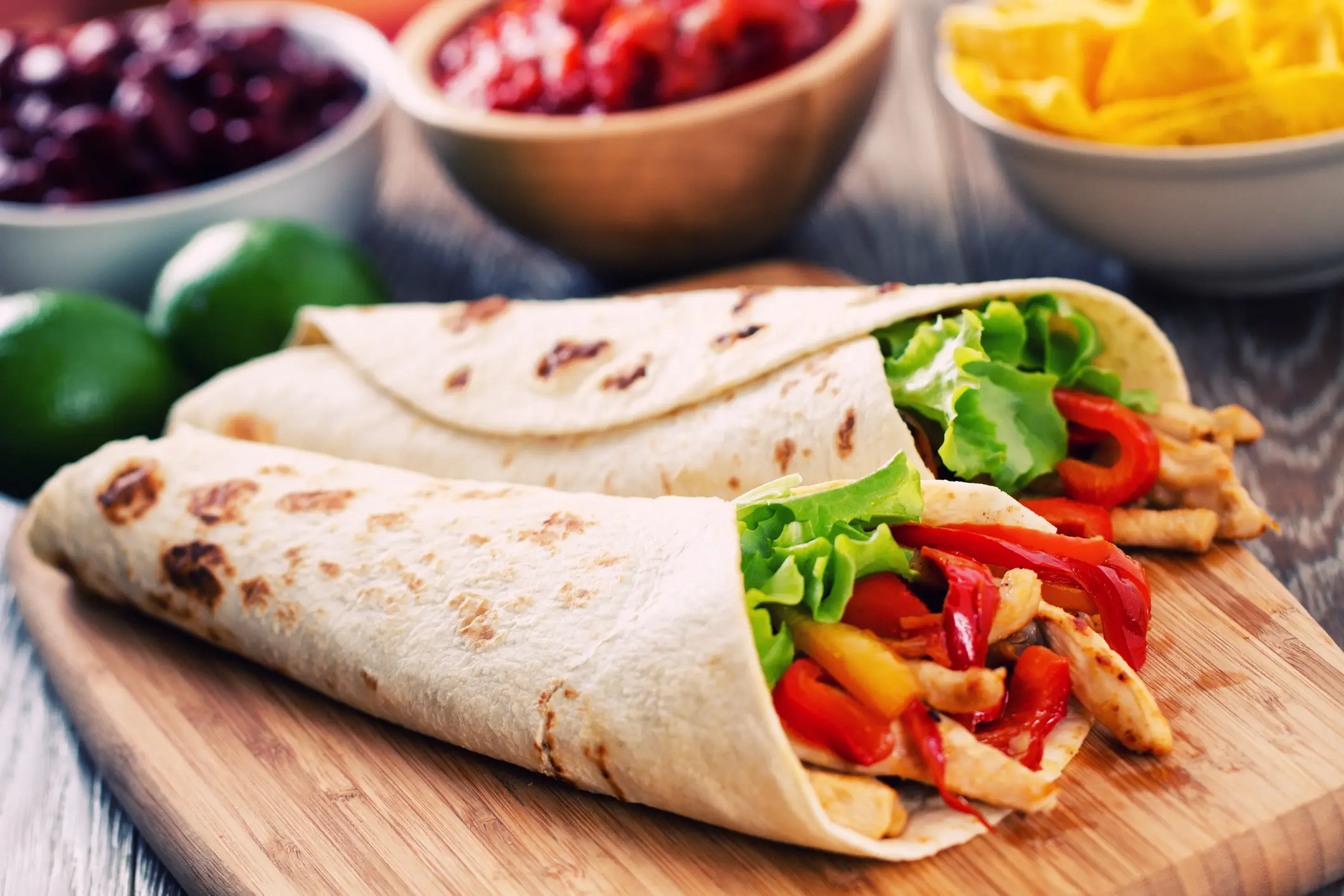 Nationalgerichte, USA, Chicken Fajita Chicken Fajita, typisches Essen für die USA.