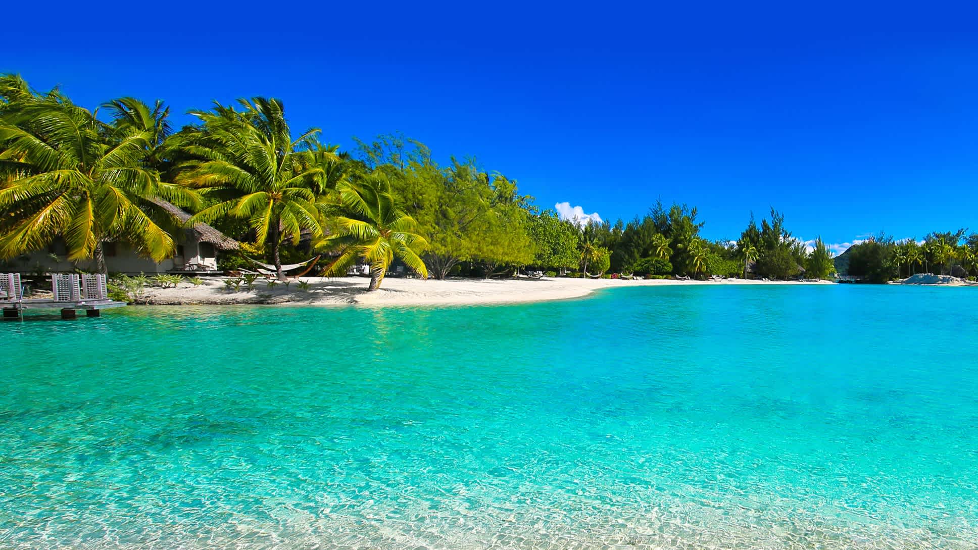 Blick auf den tropischen Strand Maui, Tahiti, Französisch Polynesien

