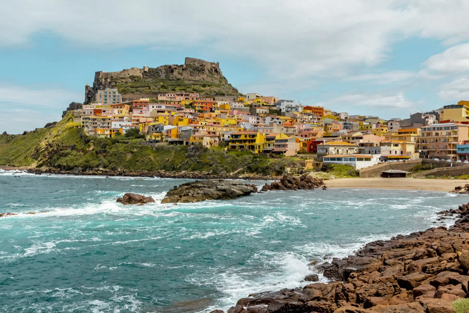 The view of the medieval town of Castelsardo, Sardinia, Italy.

