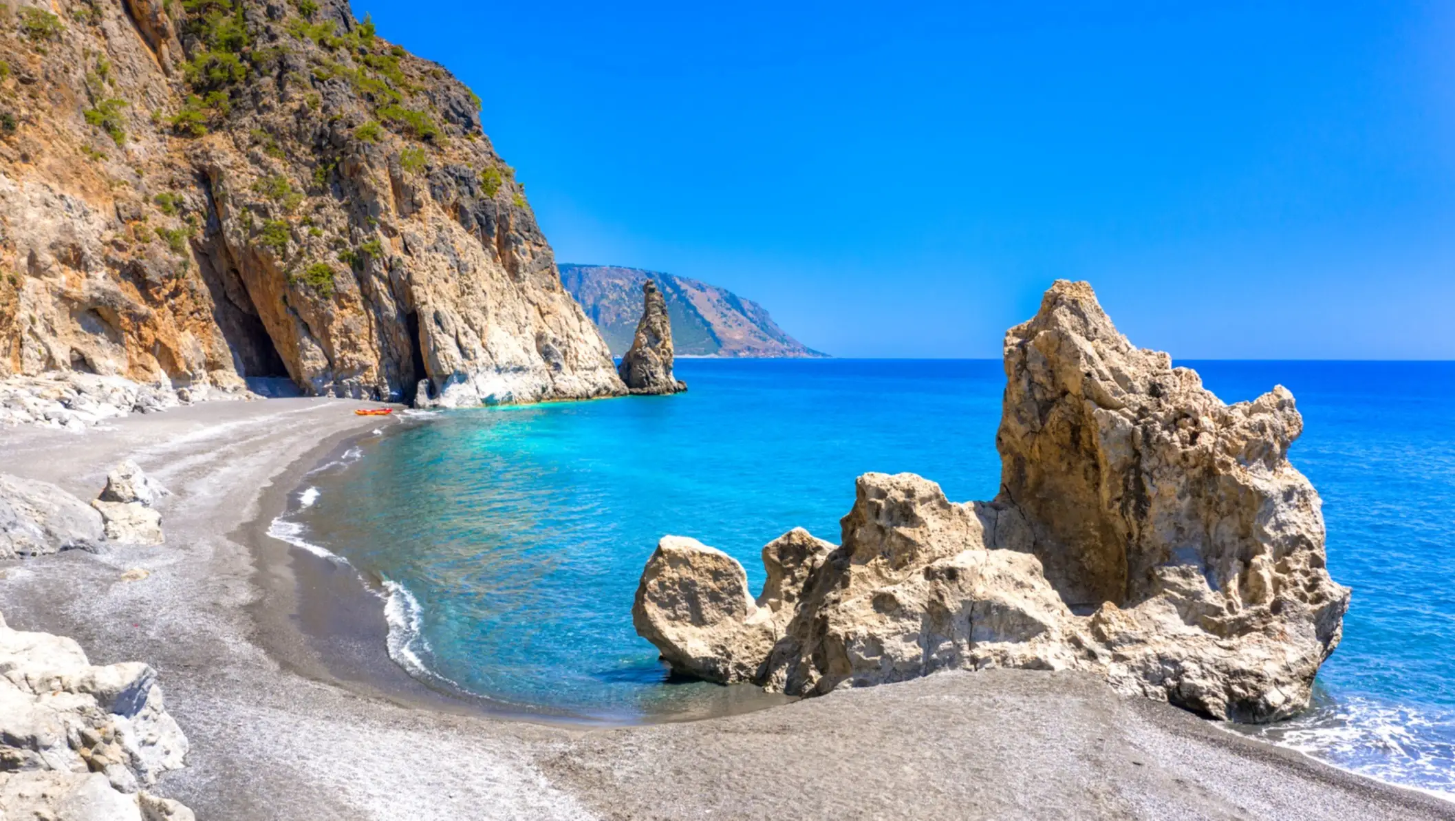 Kalogeros Beach, Paros, Griechenland Aufnahme der Felasen des Kalogeros Strand auf Paros, Griechenland