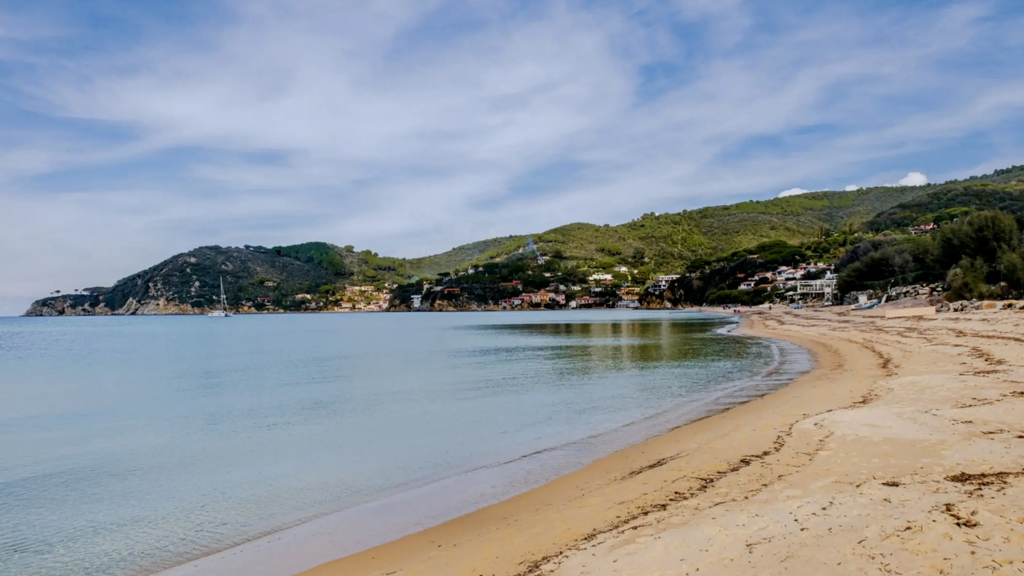 Italien, Toskana, Biodola Der Sandstrand Biodola auf Elba, Toskanisches Archipel, Italien.