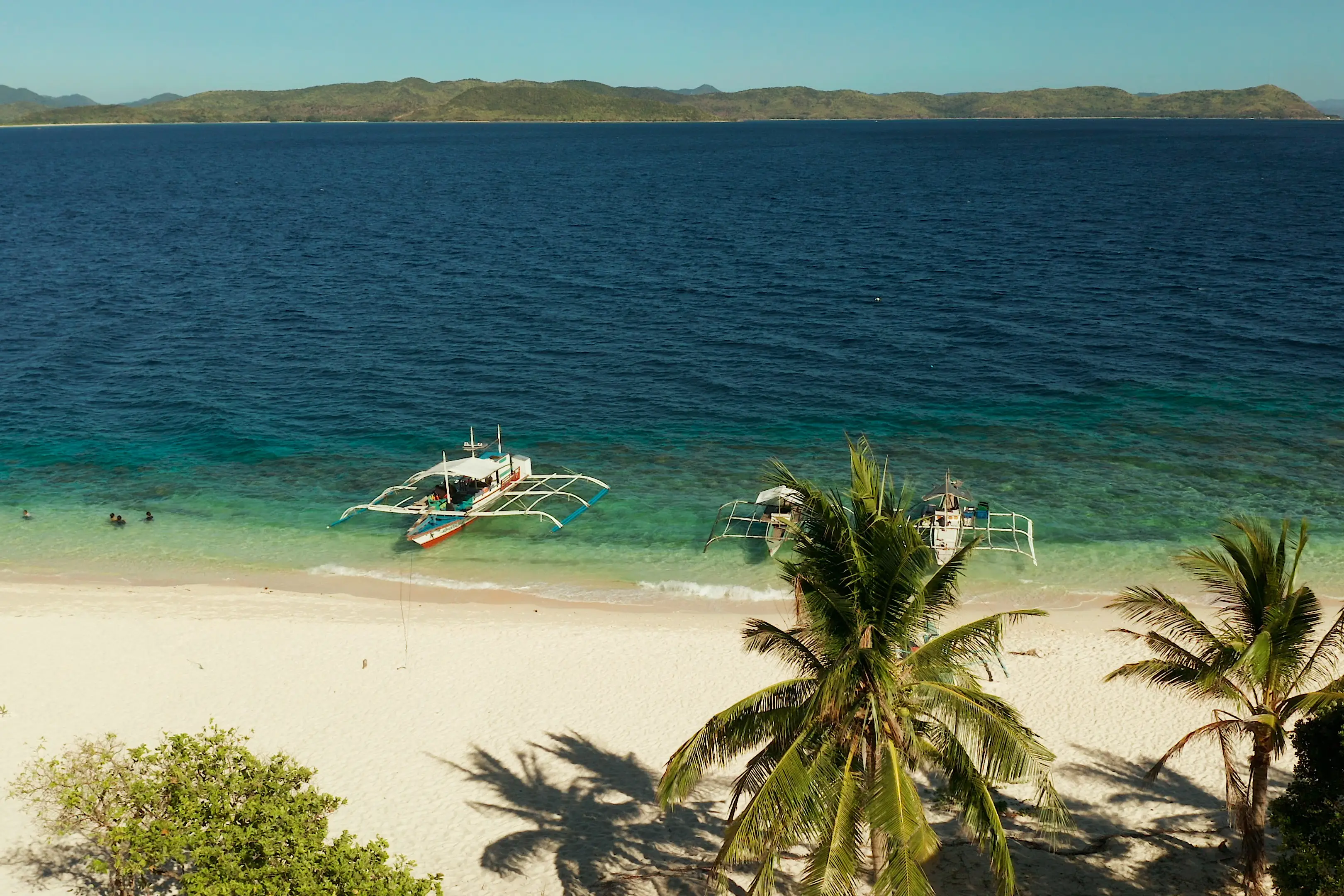 Meereslandschaft mit tropischem Strand und Meer, Isla Solarte, Panama. 