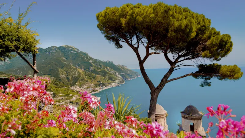 Historic old town of Ravello, Amalfi Coast, Italy Photograph of a garden in Ravello on the Amalfi Coast