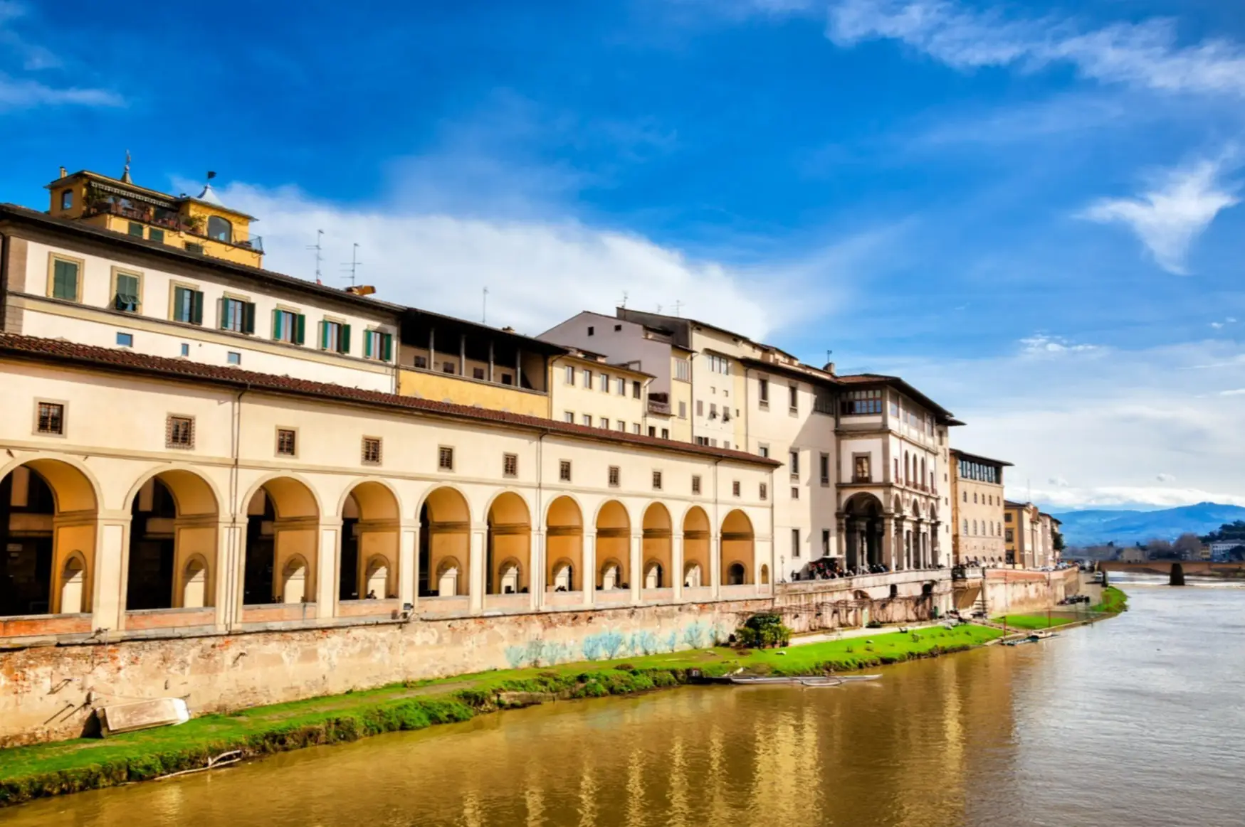Vue de la Galerie des Offices, Florence, Italie.