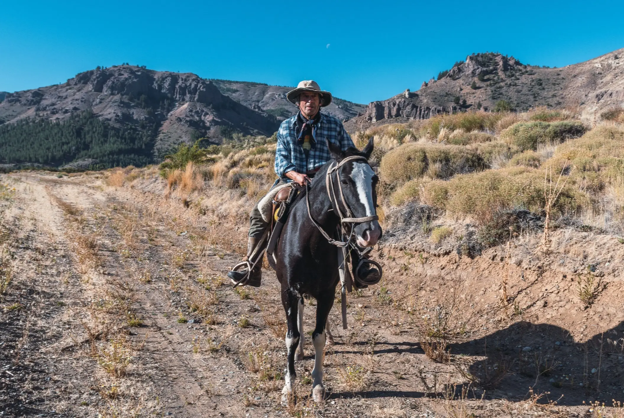 Mann auf Pferd in Argentinien