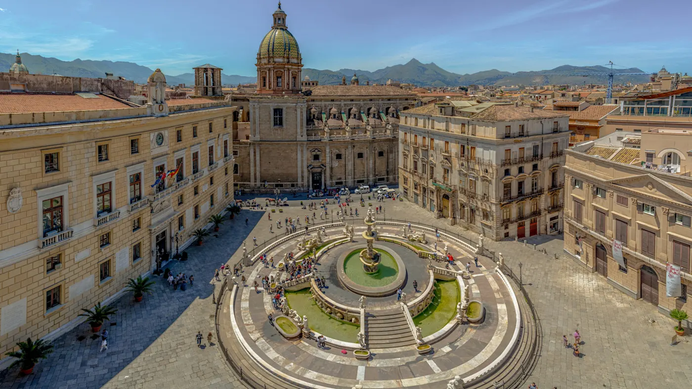 The charming old town of Palermo, Sicily, Italy.