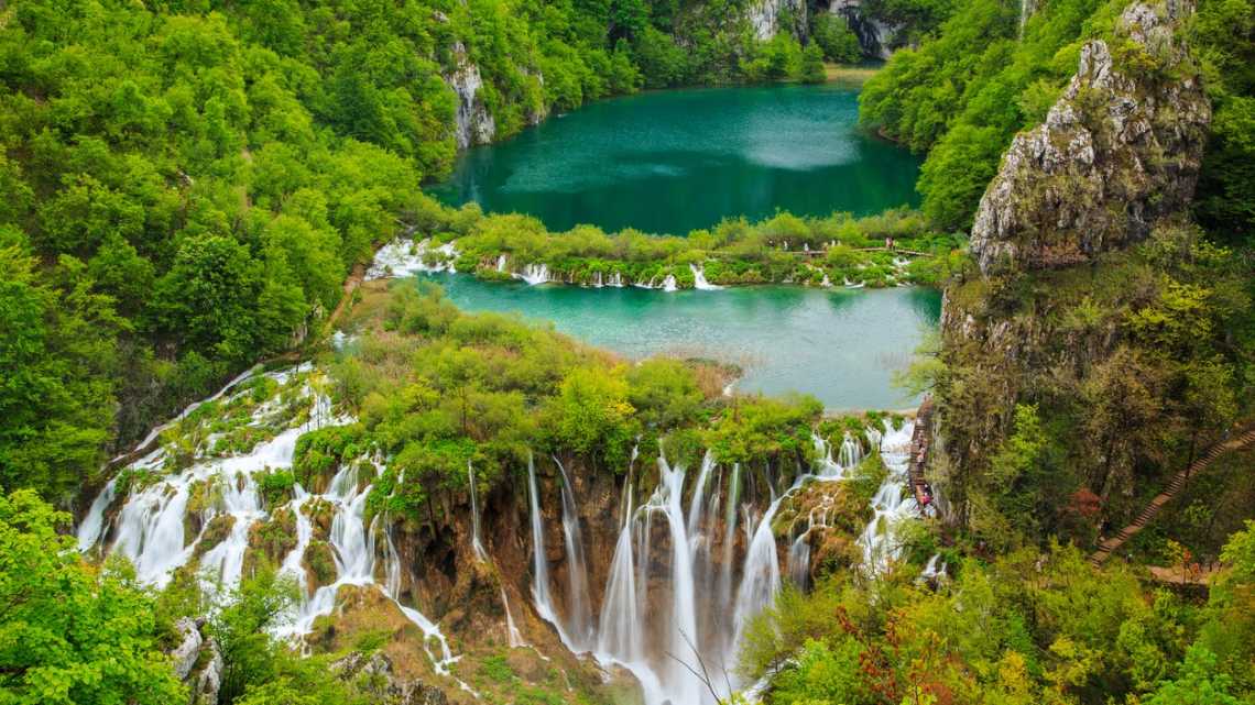 Chutes d'eau dans le parc national de Plitvice, Croatie