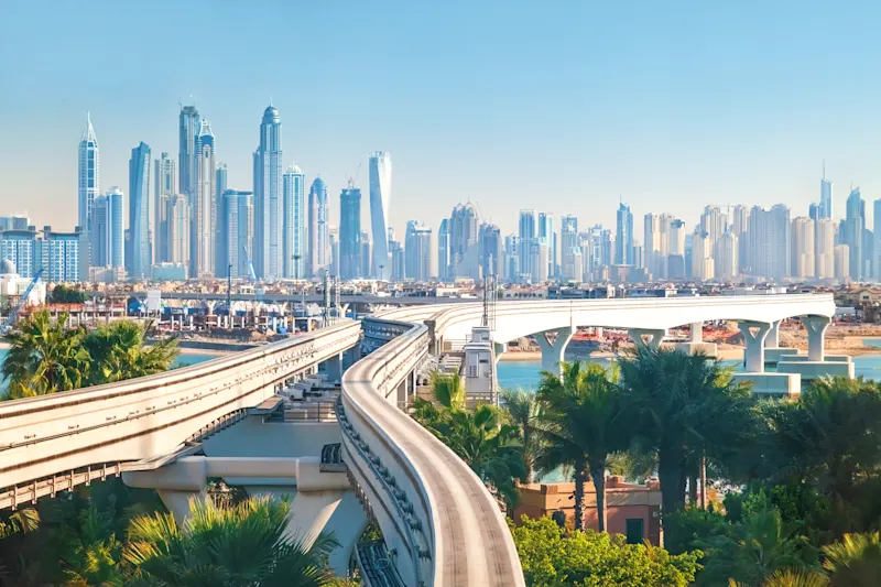 The Monorail in Dubai, UAE.