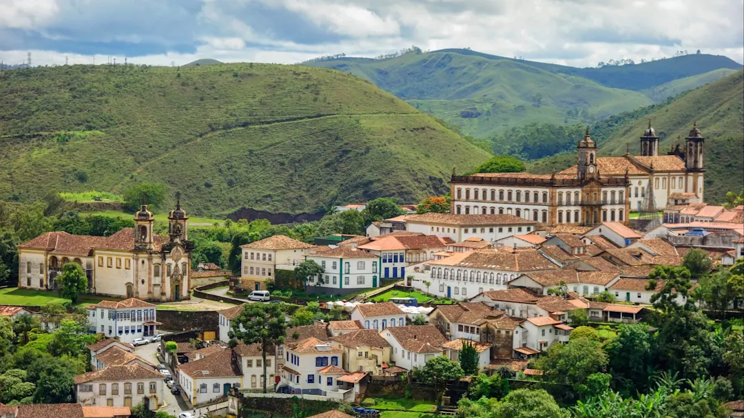 Panoramablick auf der Stadt Ouro Preto, Mato Grosso, Brasilien.