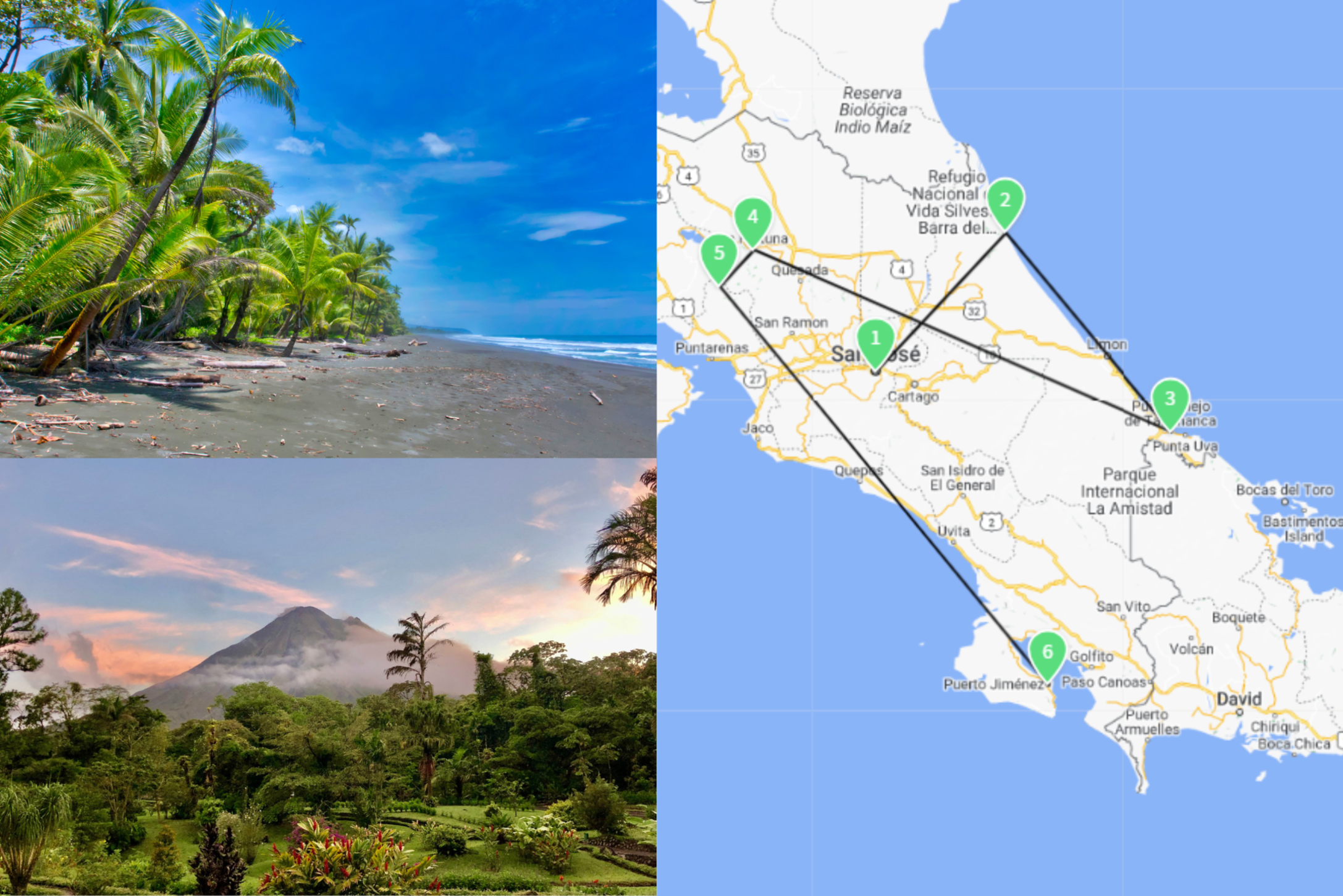 Rundreise Costa Rica - Map & Foto