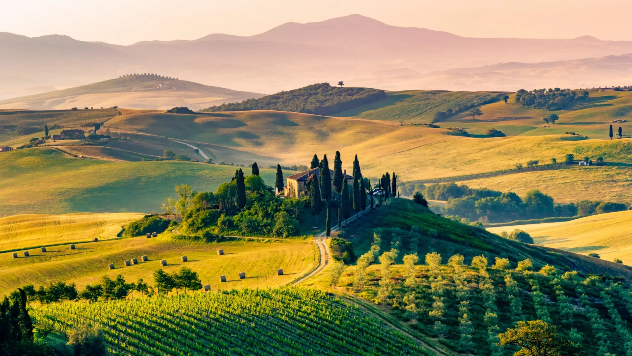 Italie, Toscane Vue sur le Val d'Orcia, Toscane, Italie