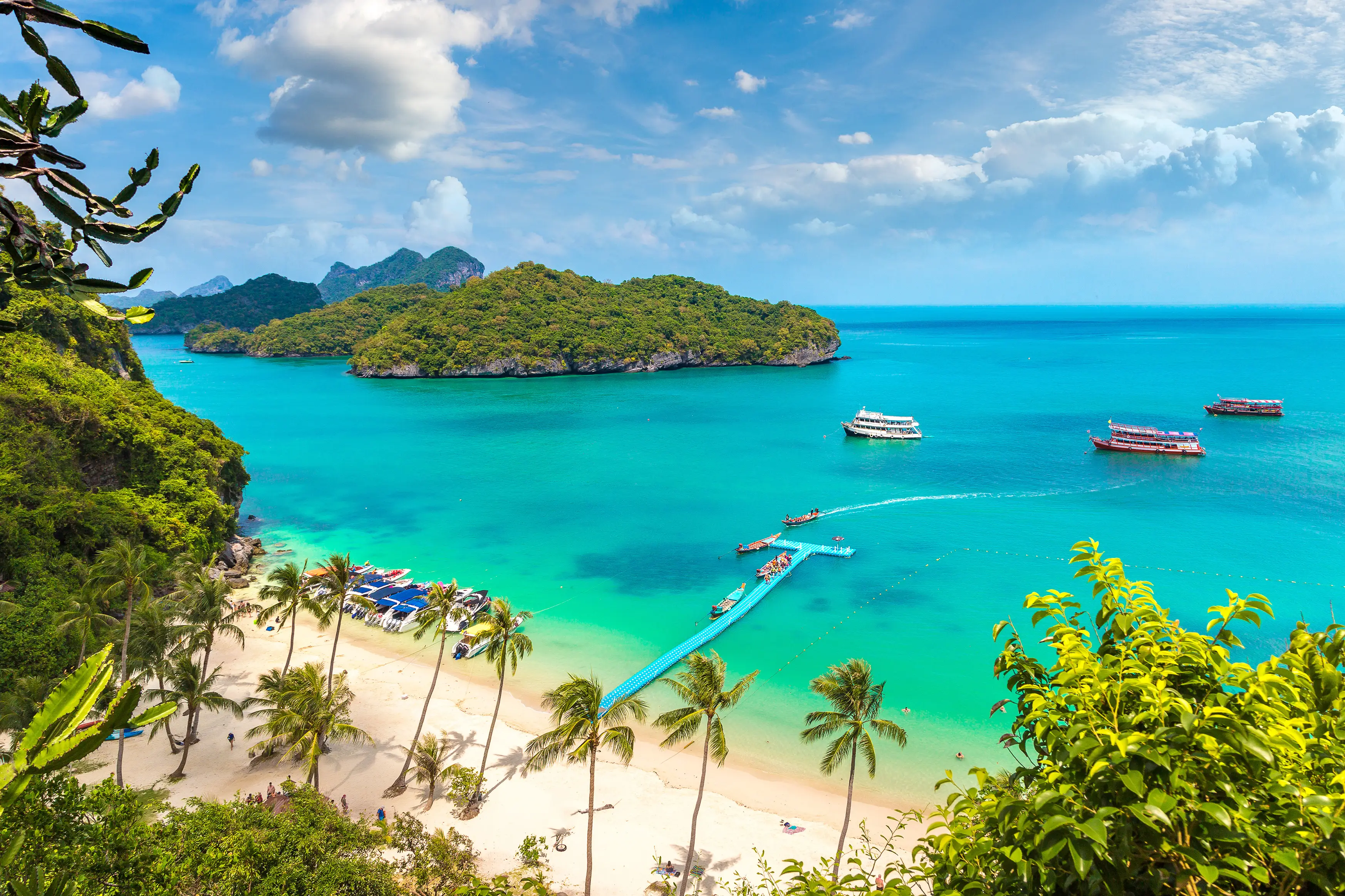 Thailand, Ko Wua Ta Lap Insel Blick auf den Strand im Mu Ko Ang Thong Nationalpark, Ko Wua Ta Lap, Thailand
