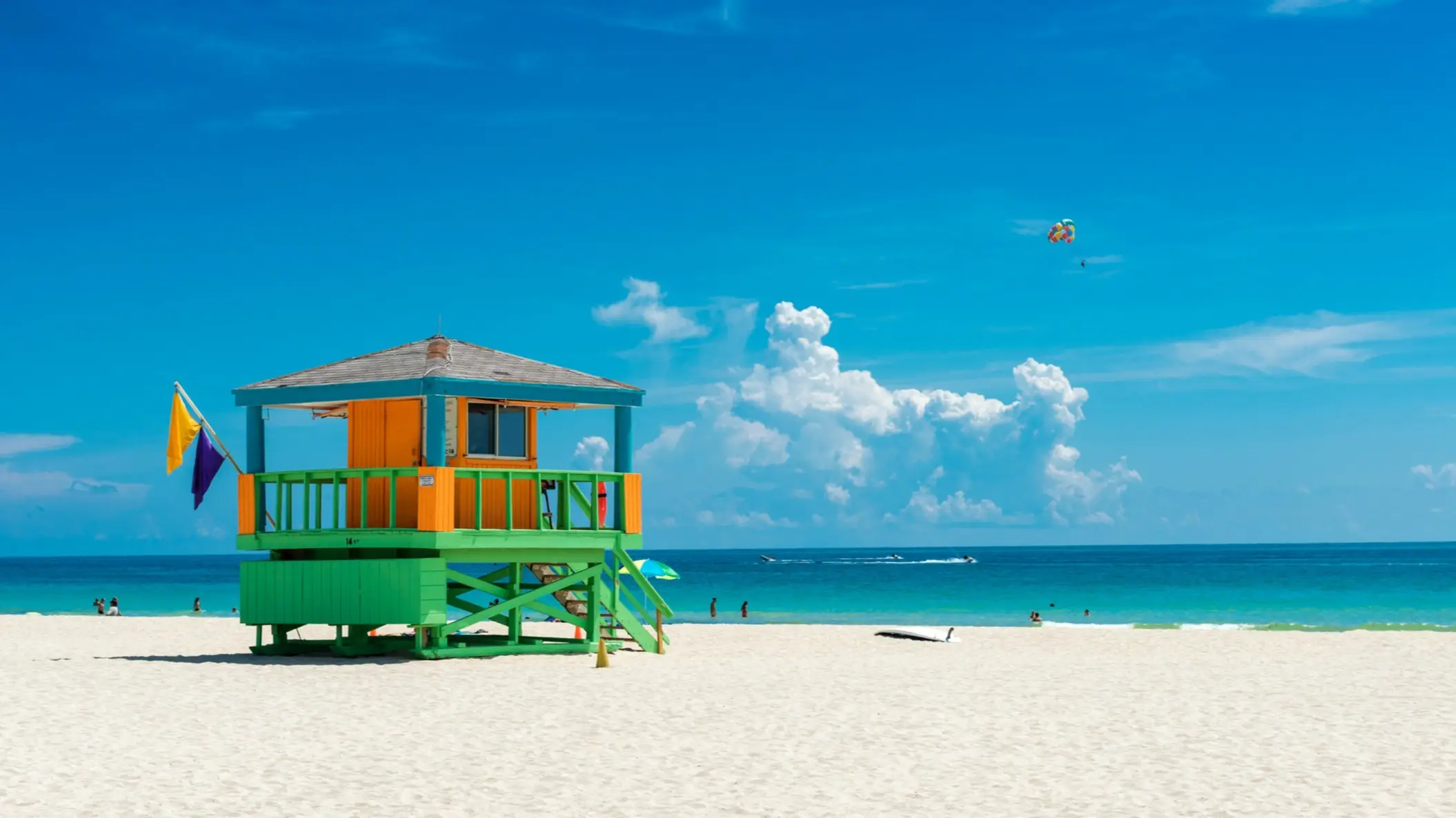 USA Floride, Miami Beach Cabane de maître-nageur à Miami Beach, Floride, États-Unis