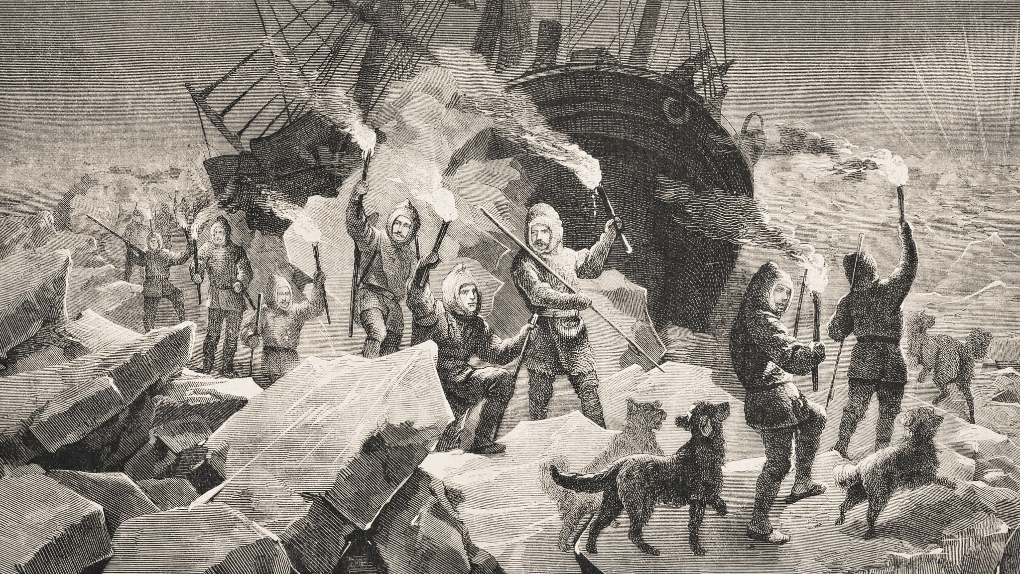 Illustration des 19. Jahrhunderts Polarforscher

