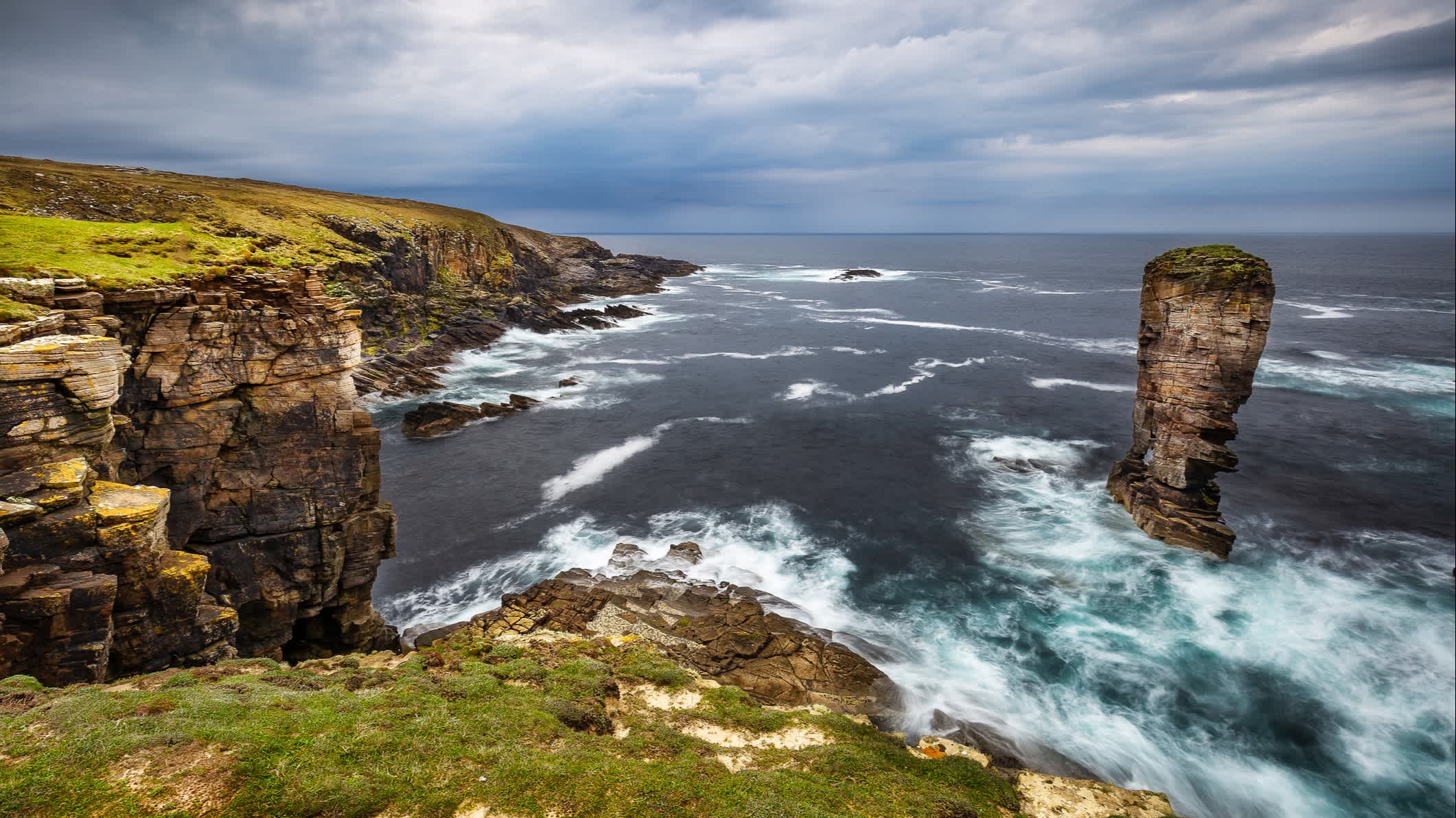 Mull Head Nature Reserve sur le continent de l'archipel des Orcades en Écosse.