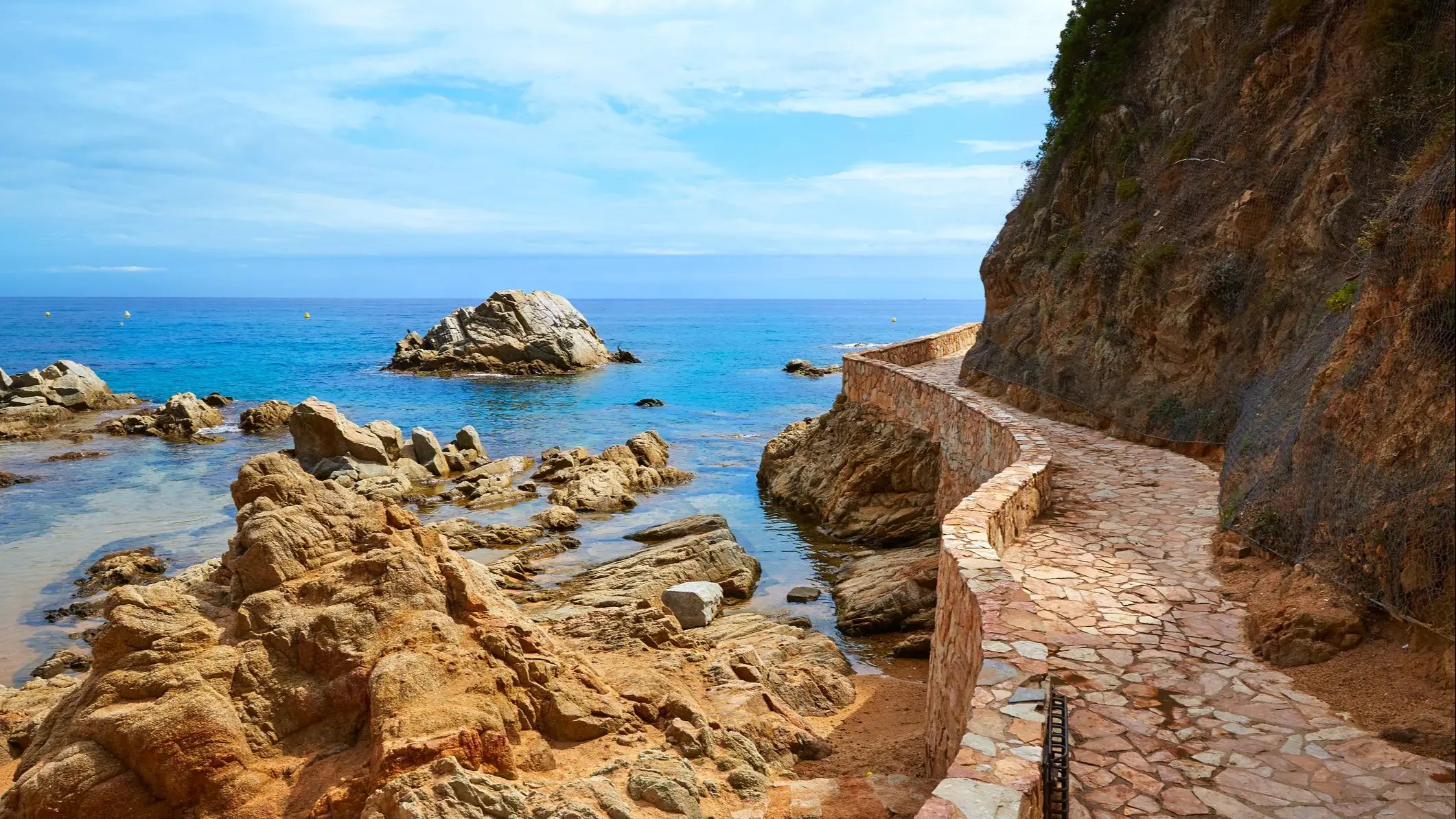 Spanien, Costa Brava, Cami de Ronda Ein Abschnitt der Cami de Ronda Wanderweg in Lloret de Mar, Costa Brava, Katalonien, Spanien.