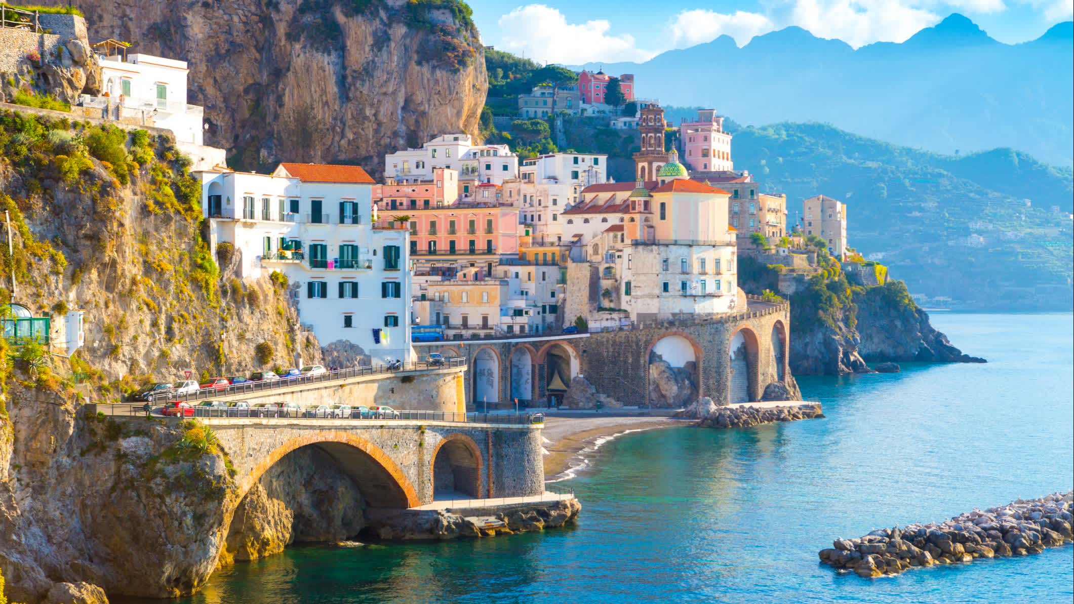 Vue panoramique sur la côte d'Amalfitaine en Italie.