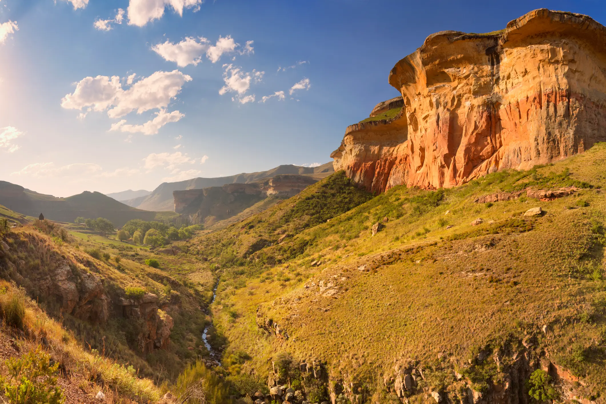 Golden Gate Highlands NP, Südafrika Goldenes Sonnenlicht über die Golden Gate Highlands NP, Südafrika