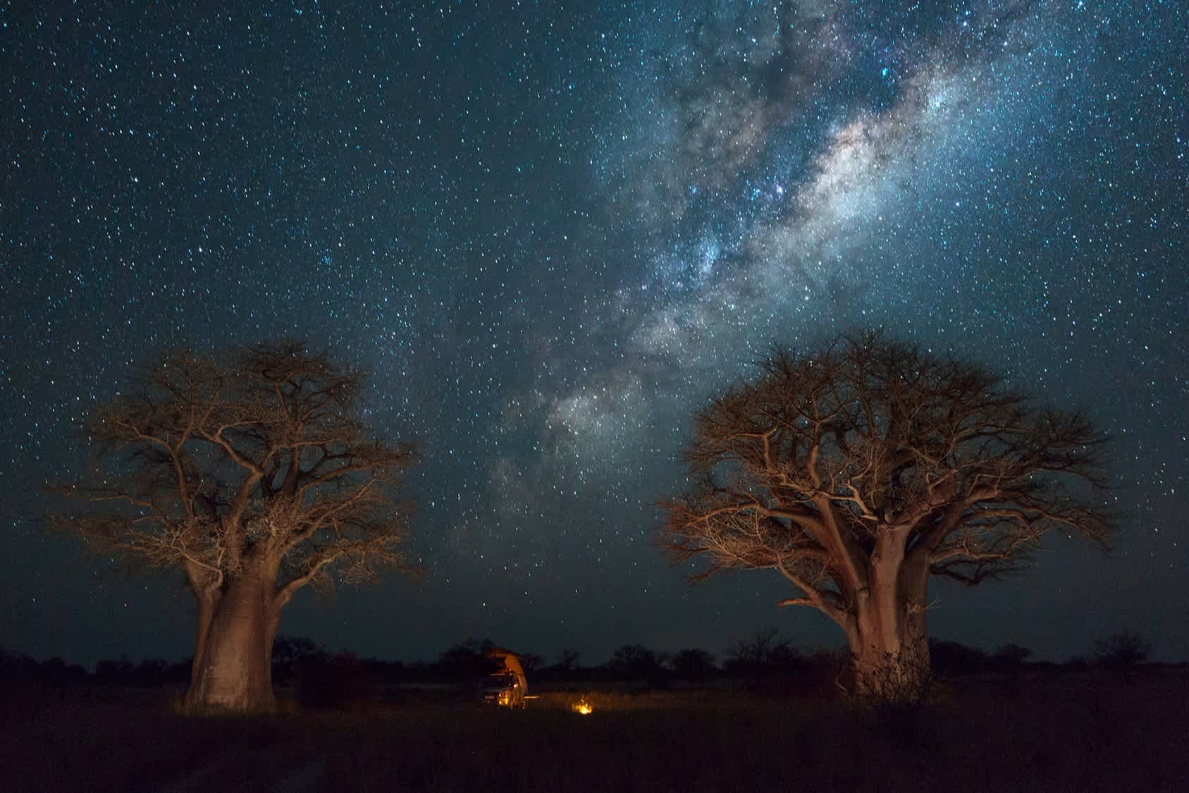 Milchstraße am nächtlichen Himmel von Botswana in Afrika