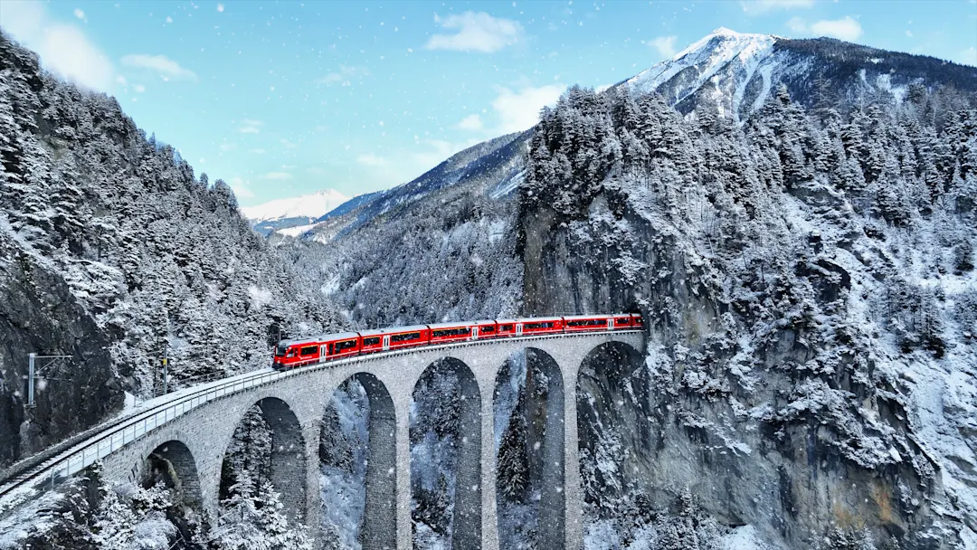 Switzerland, Train - Vehicle, Winter, Piz Bernina, Snow