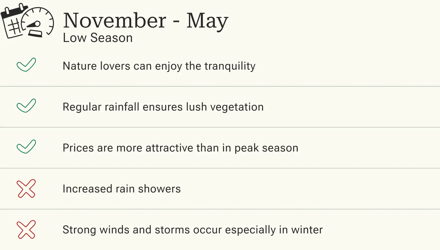 Advantages and disadvantages of traveling to the Azores in the low season