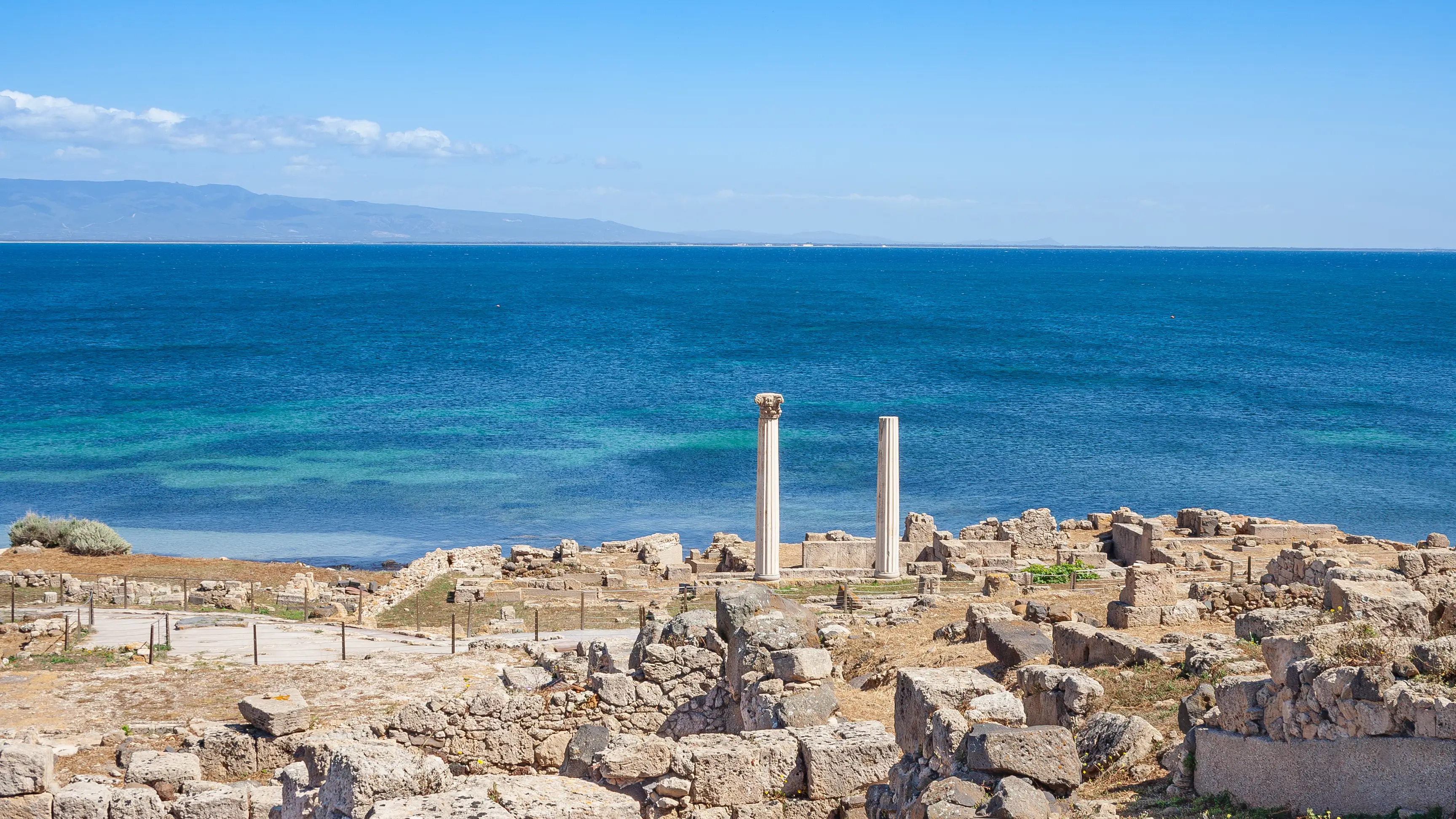 Italie, Sardaigne, Tharros Ville en ruines de Tharros en Sardaigne, Italie.