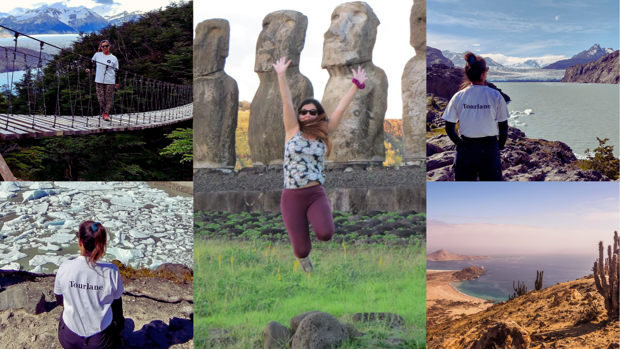 Collage mit Fotos der Reiseexpertin Maria del Real aus Chile