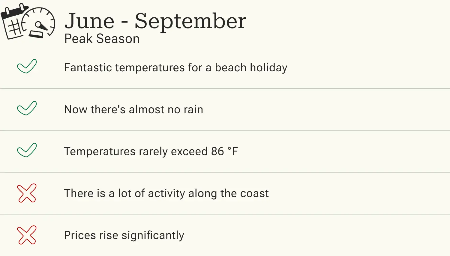 Advantages and disadvantages of traveling to the Algarve in high season