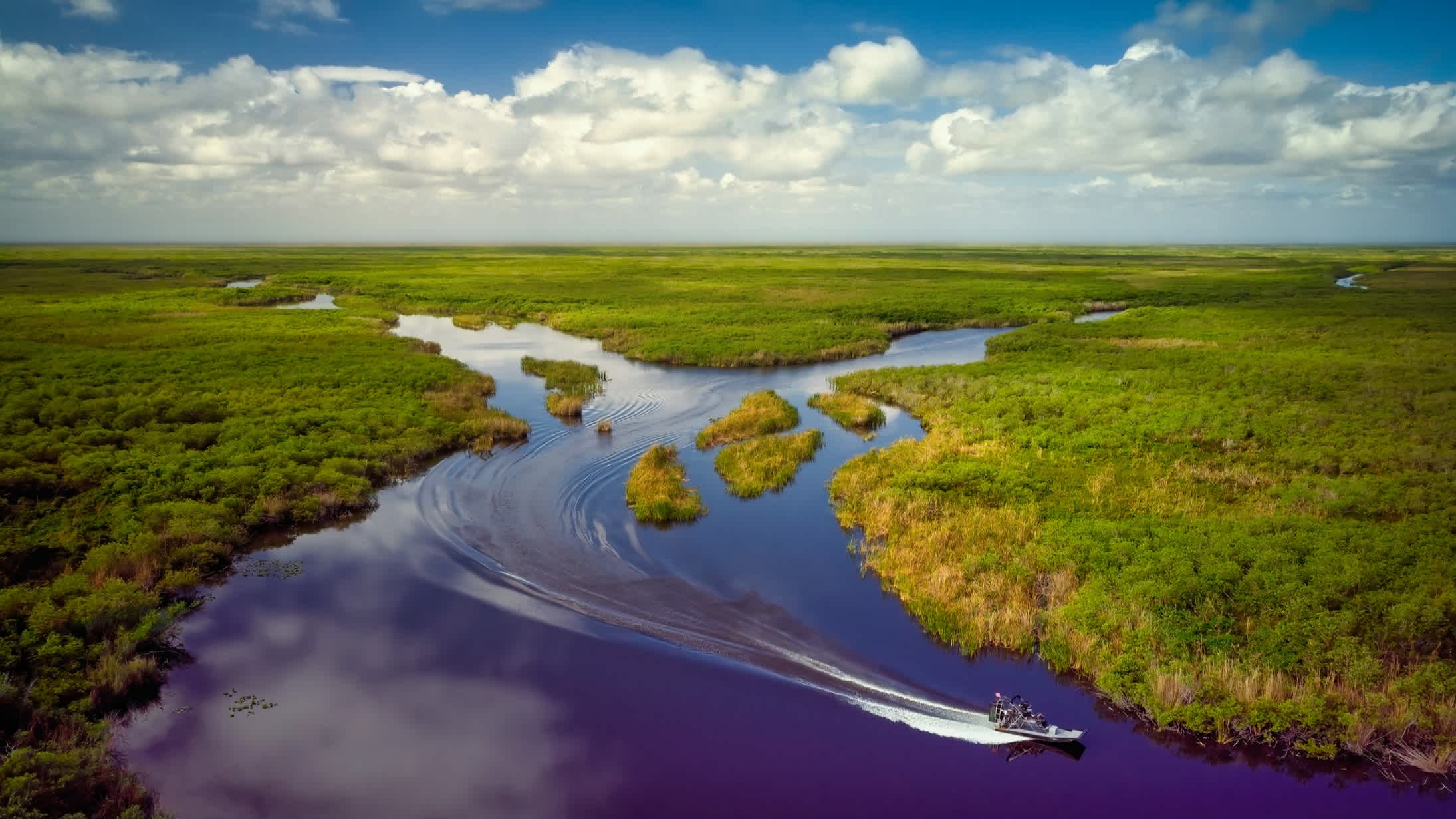 Vue aérienne du parc national des Everglades, Floride, États-Unis.