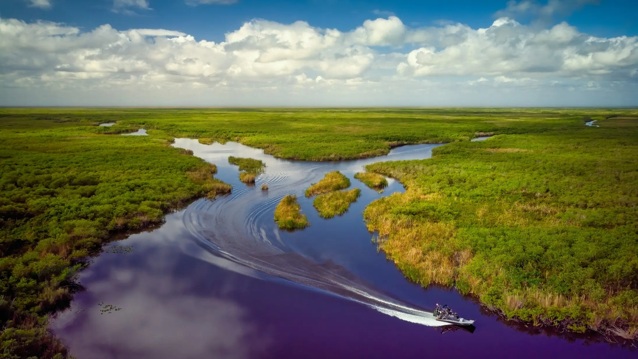 USA Floride, Parc national des Everglades Vue aérienne du parc national des Everglades, Floride, États-Unis.