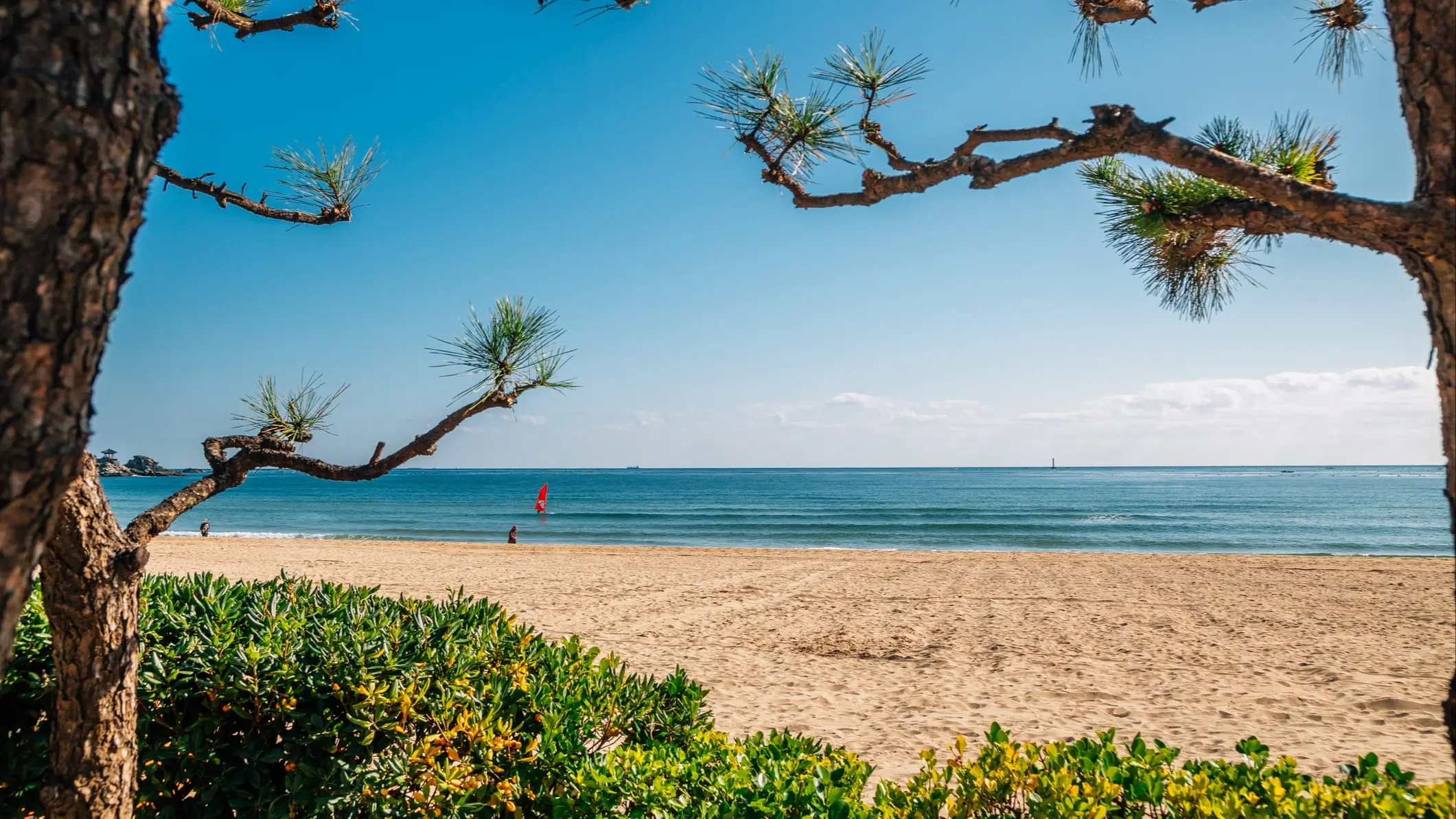 Songjeong Meer und Sandstrand in Busan, Korea